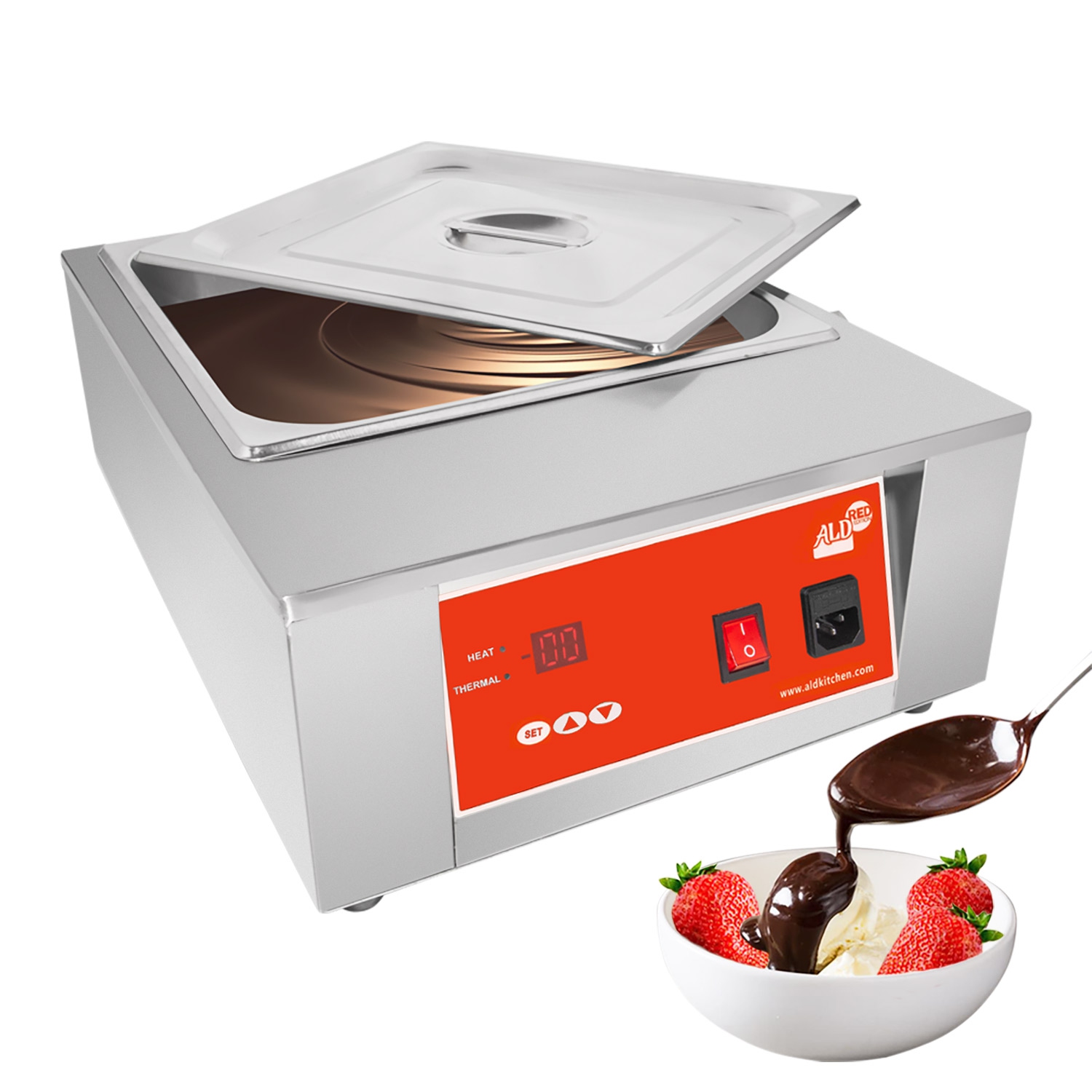 Digital Electric Chocolate Melter | 8 kg Commercial Chocolate Heater | 1 Tank | 110V