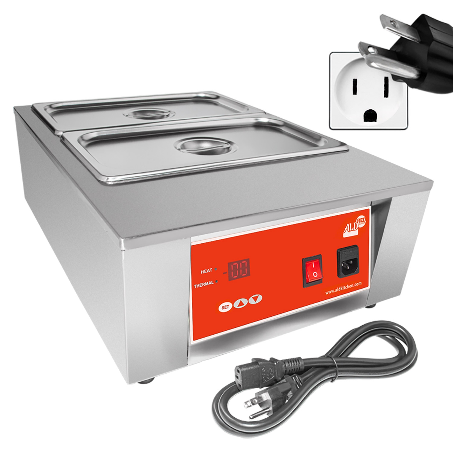 AR-D2002-2 Digital Electric Chocolate Melter | 8 kg Commercial Chocolate Heater | 2 Tanks | 110V