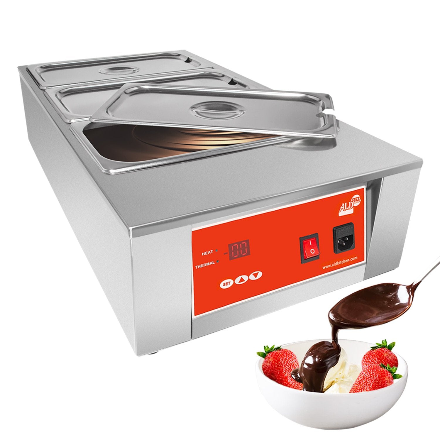 Electric chocolate tempering machine | commercial chocolate melting pot | stainless steel | digital