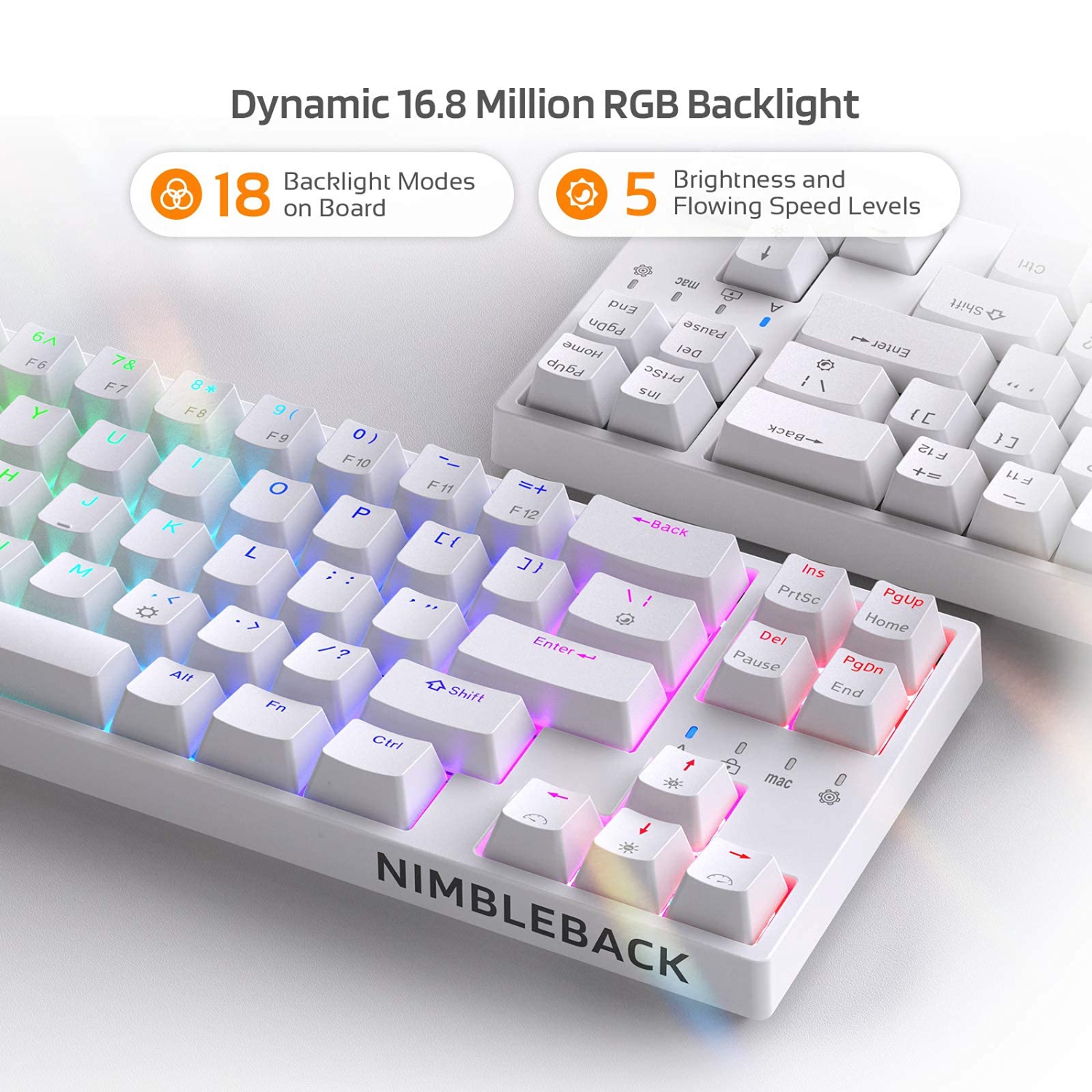 LTC NB681 Nimbleback Wired 65% Mechanical Keyboard, RGB Backlit Ultra-Compact 68 Keys Gaming Keyboard with Hot-Swappable Switch and Stand-Alone