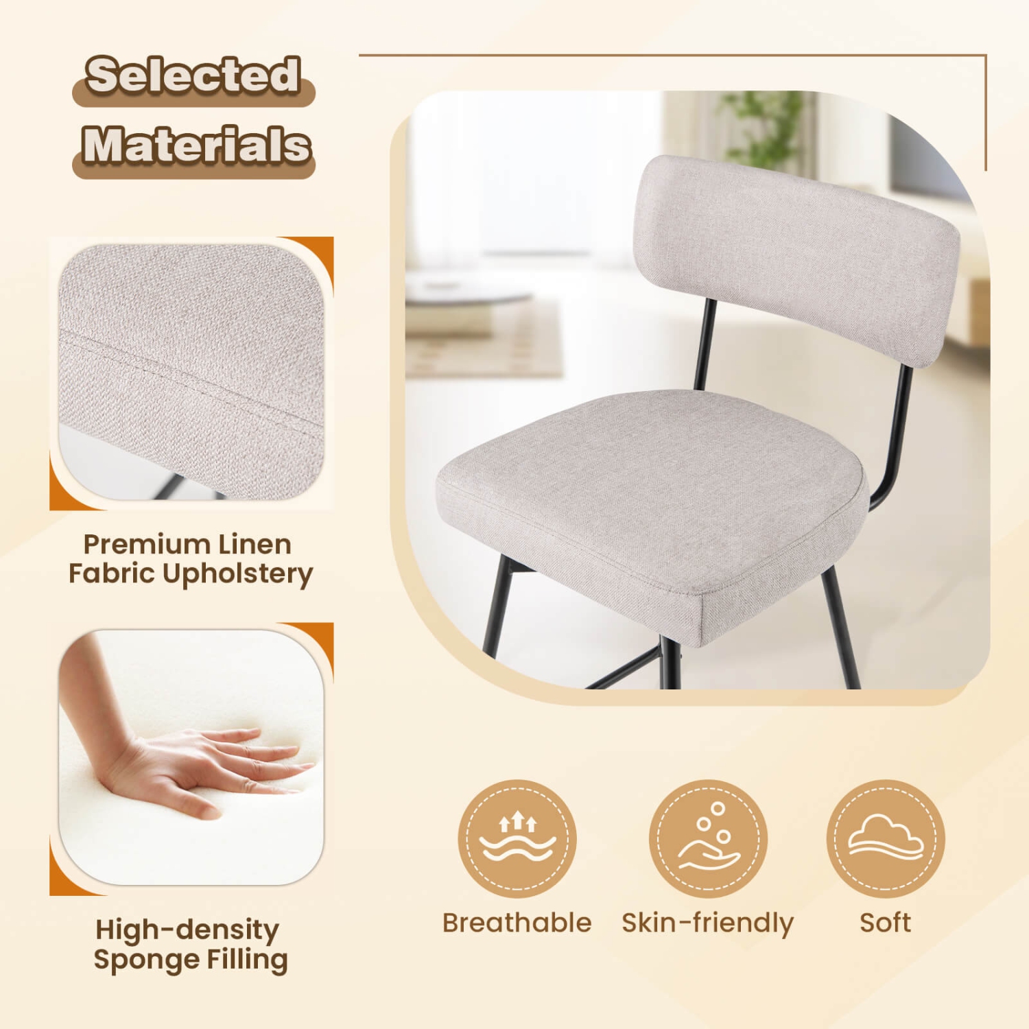 Ensemble de 4 tabourets de bar pivotants avec revêtement à hauteur de bar pour la salle à manger de Costway