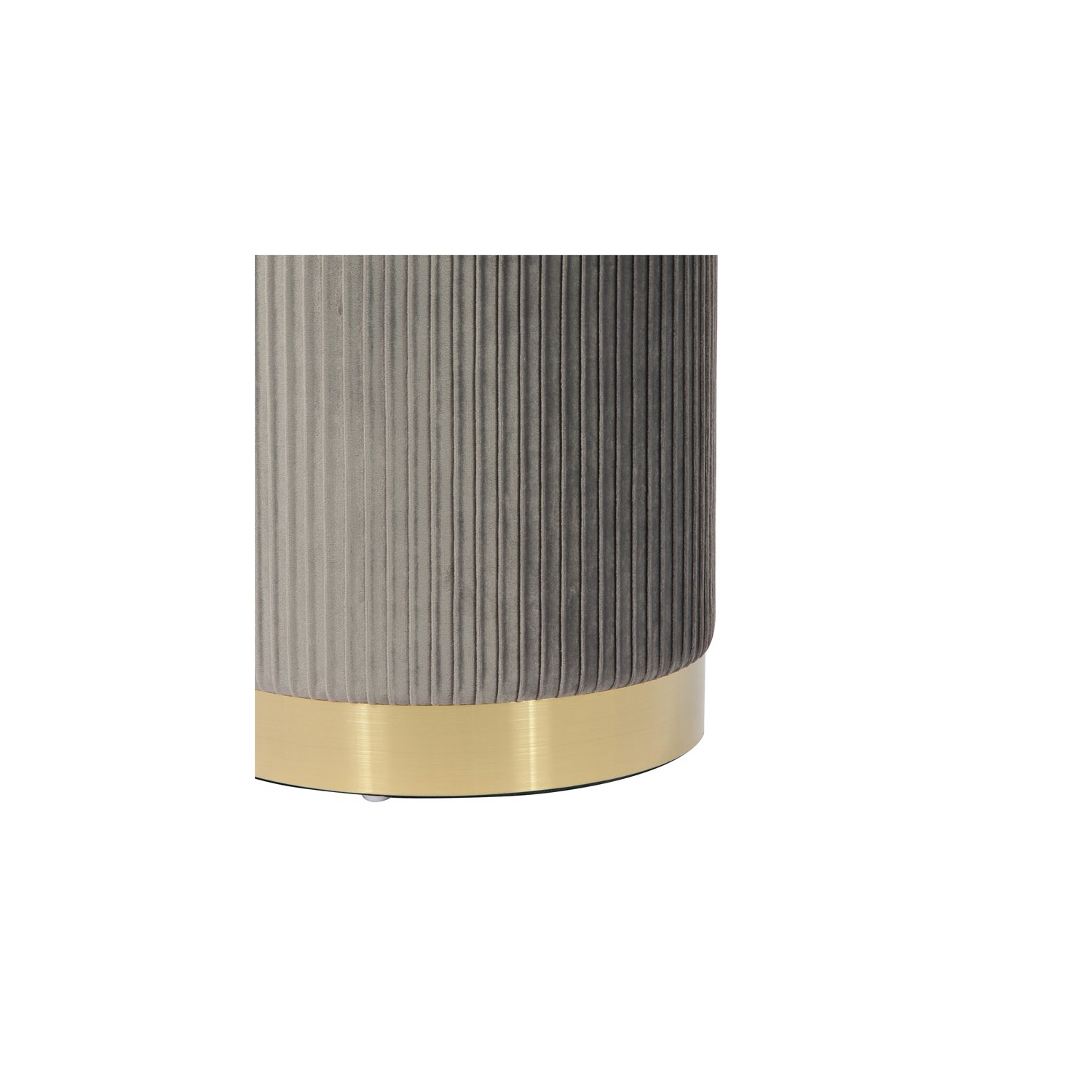 TOV Furniture – Pouf de rangement en velours de style transitionnel Zoe, 14.2 haut., gris