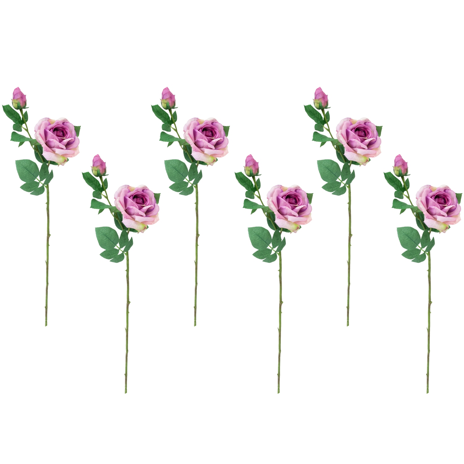 Real Touch™ Purple Artificial Rose Stems, Set of 6 - 26"