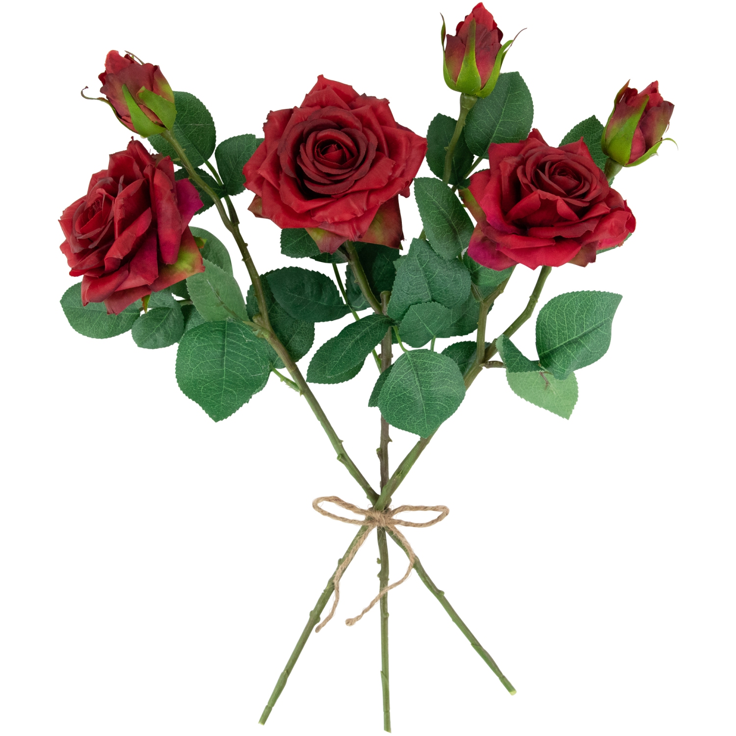 Real Touch™ Red Artificial Rose Stems, Set of 6 - 19"