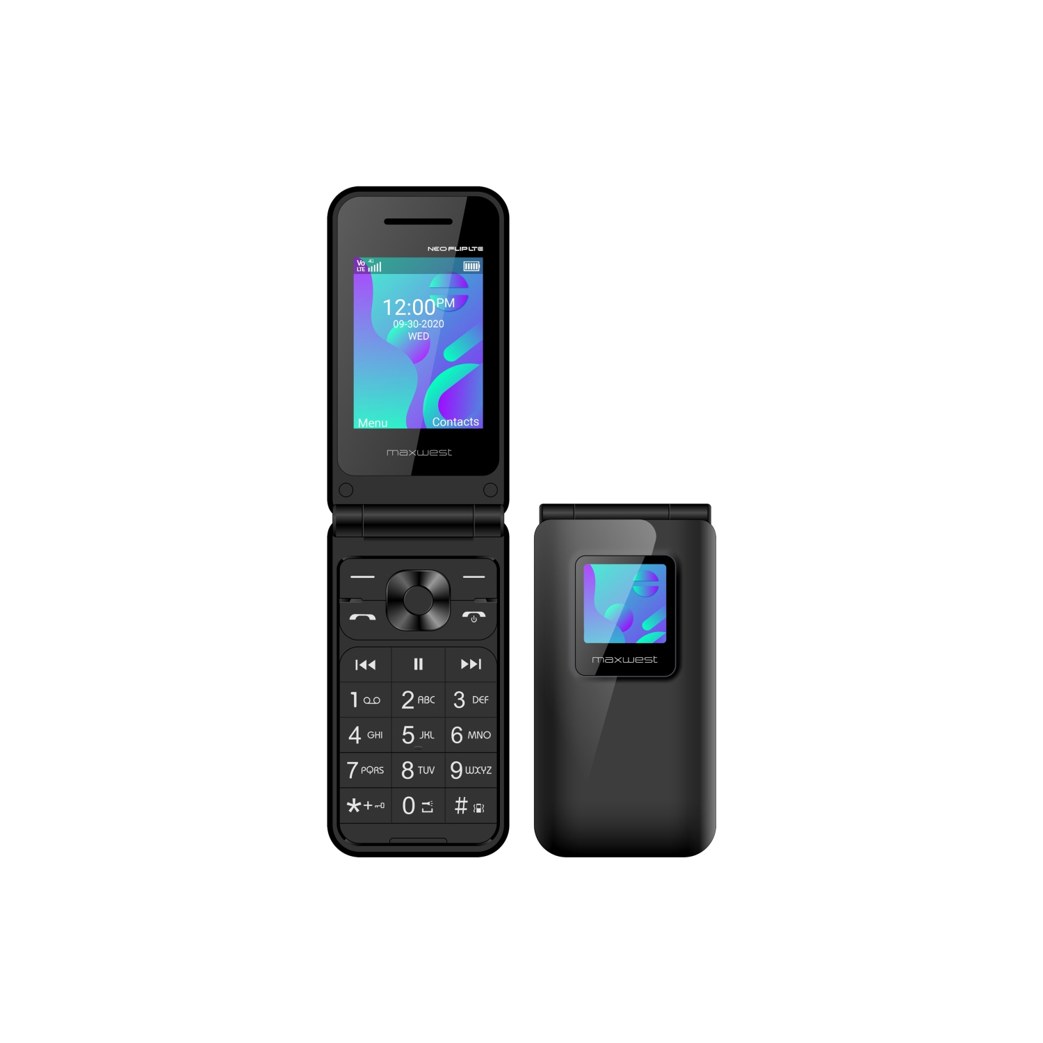 Maxwest Neo Flip Phone 4G LTE - Black