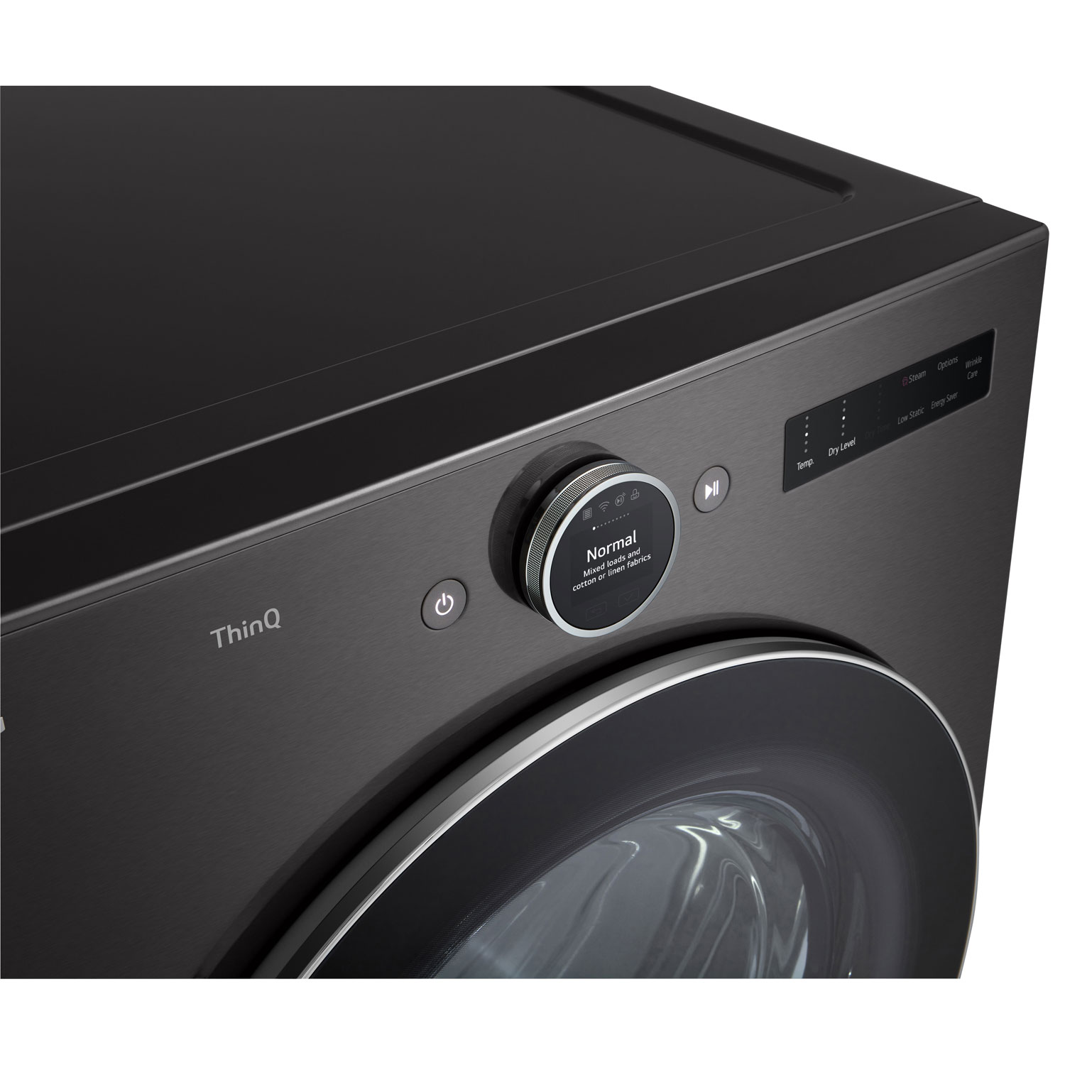 LG 7.4 Cu. Ft. Electric Steam Dryer - Black Steel