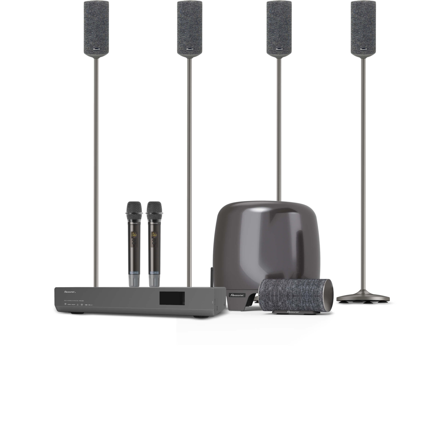 Resonic PK-510 5.1CH 4K HOME THEATRE & KARAOKE SPEAKER SYSTEM, OPTICAL/COAXIAL, HDMI , ARC, FEEDBACK ELIMINATOR, Supports Dolby Digital, Dts, TrueHD