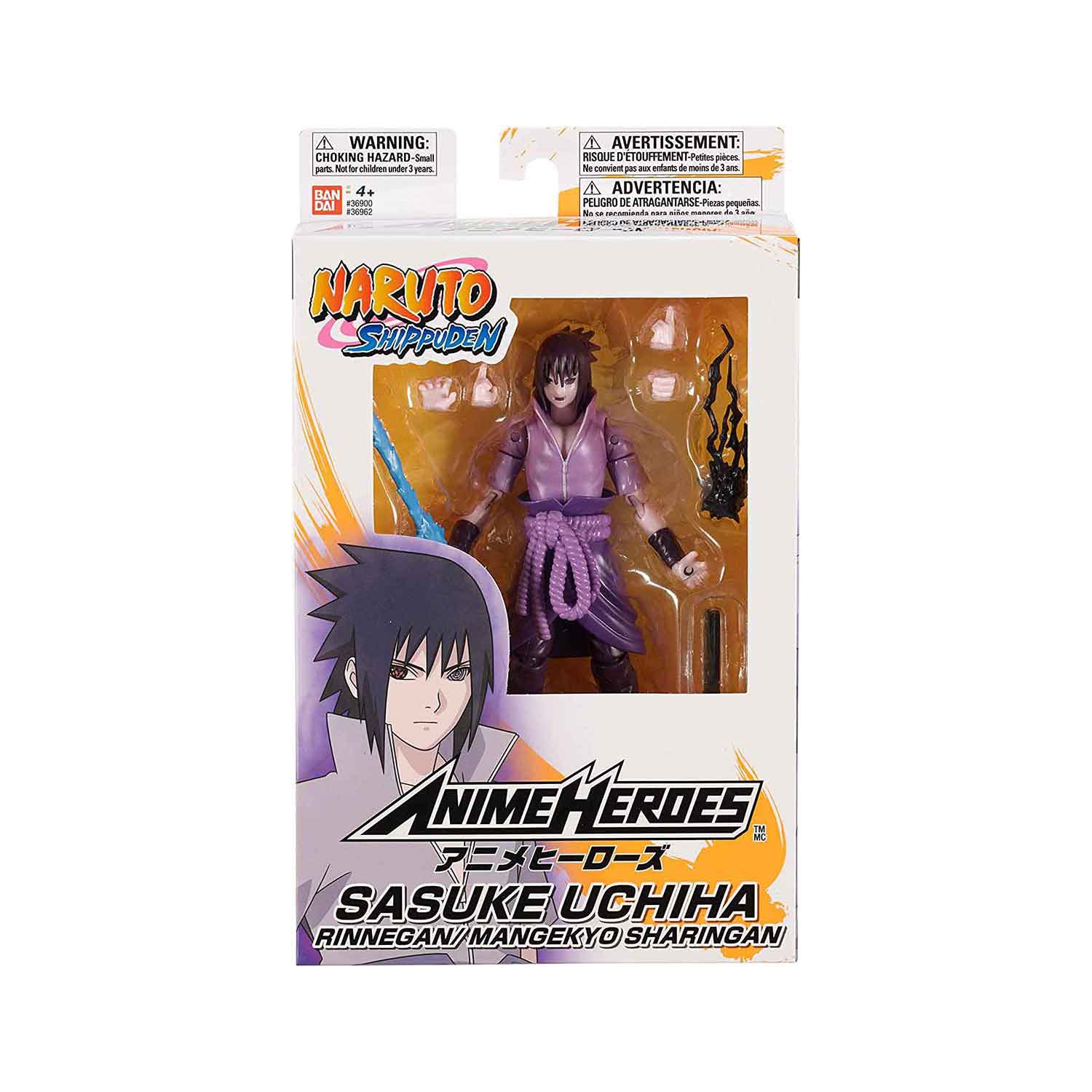 Naruto Shippuden 6 Inch Action Figure Anime Heroes - Sasuke Uchiha Rinnegan Mangekyo Sharingan