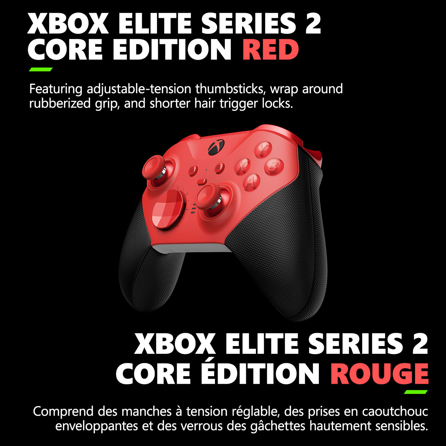 Xbox Elite Series 2 Core Wireless Controller for Xbox Series X|S / Xbox One - Red