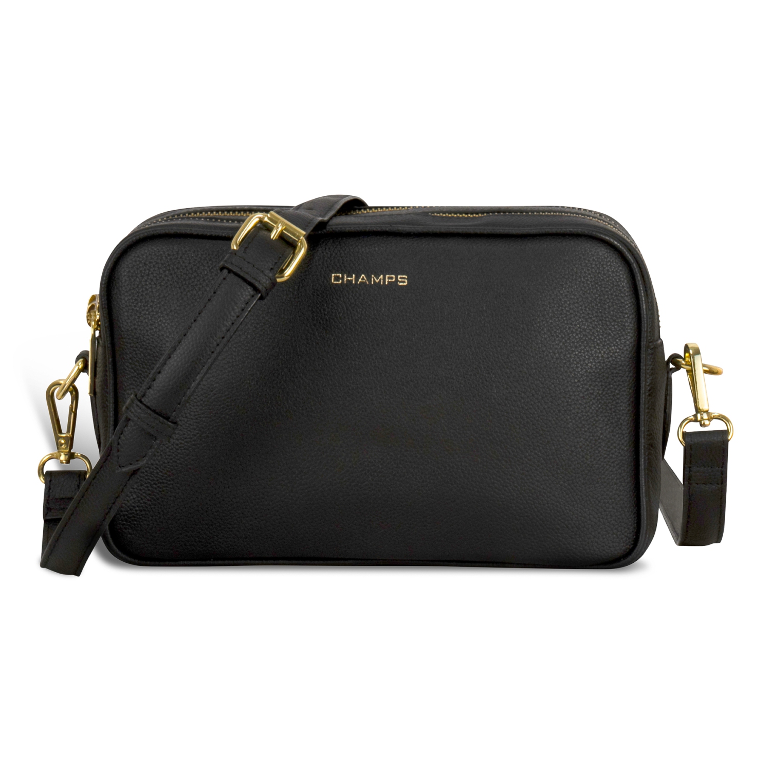 CHAMPS Gala Collection Leather Double-Zip Shoulder Bag