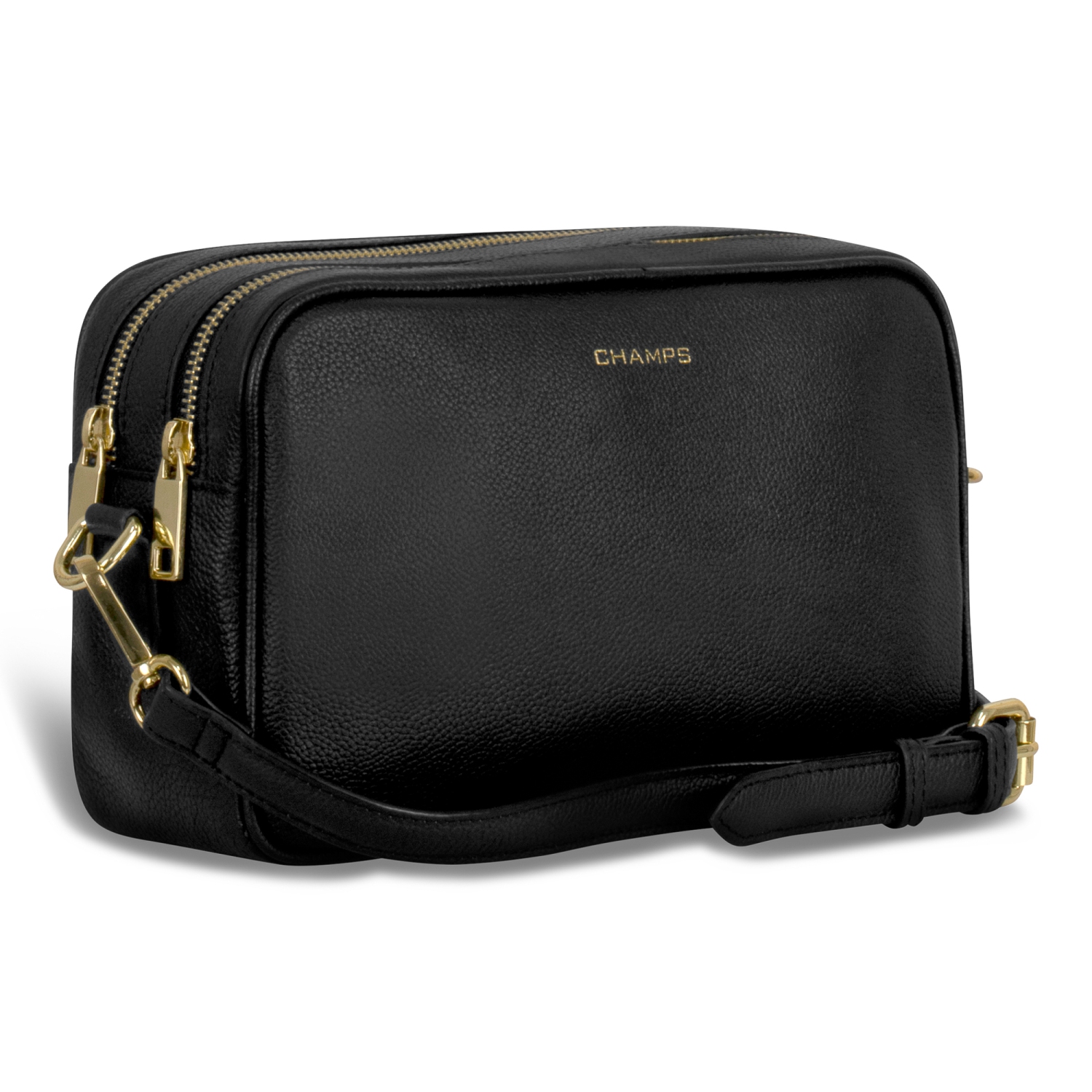 CHAMPS Gala Collection Leather Double-Zip Shoulder Bag