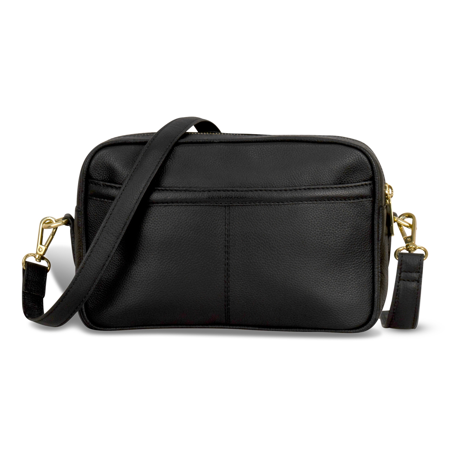 CHAMPS Gala Collection Leather Double-Zip Shoulder Bag