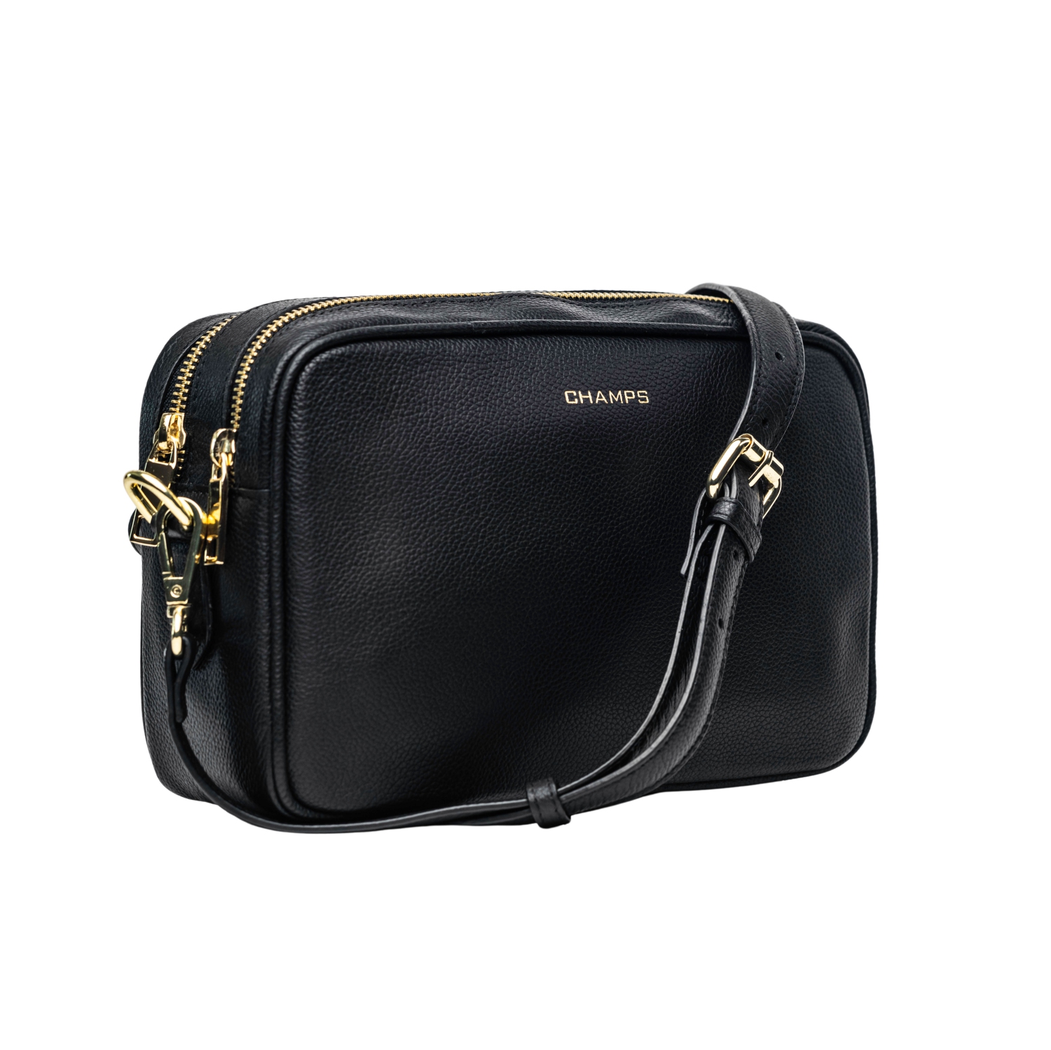 CHAMPS Gala Collection Leather Double-Zip Shoulder Bag