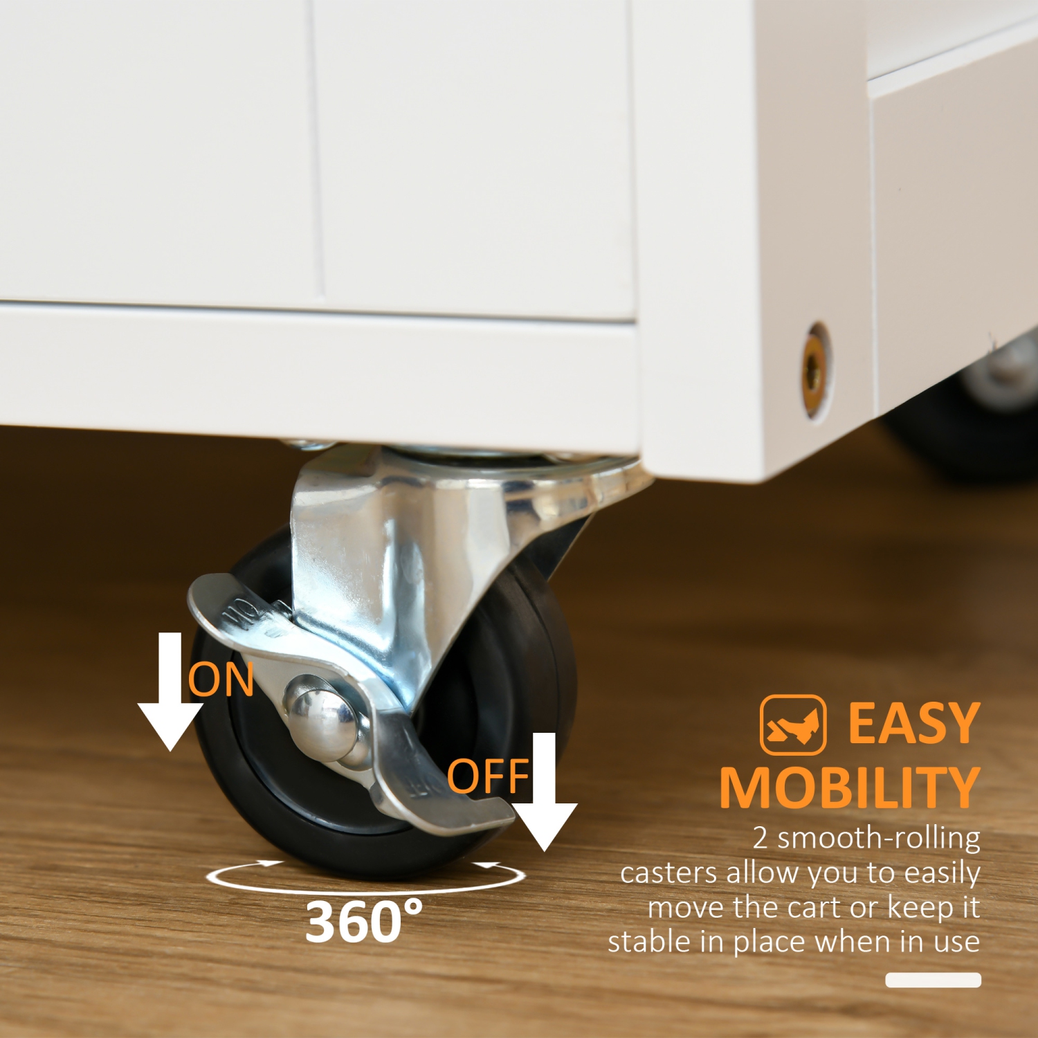 HOMCOM Kitchen Island on Wheels, Rolling Kitchen Cart with Drawer, 9-Bottle Wine Rack, Storage Cabinets, Wooden Countertop