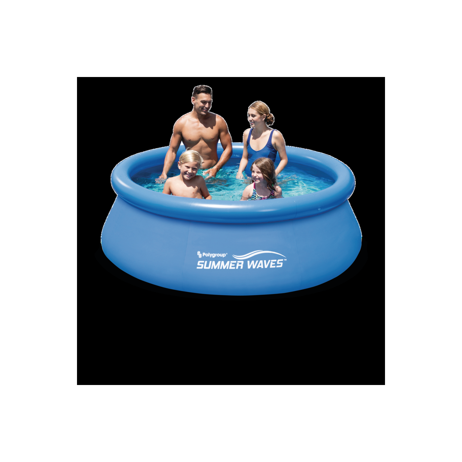Piscine Gonflable Summer Waves – Ronde 3D, Diamètre 2,44 M, Hauteur 76 Cm – Inclut 2 Lunettes De Natation – Pour Jardin, Famille, Enfants