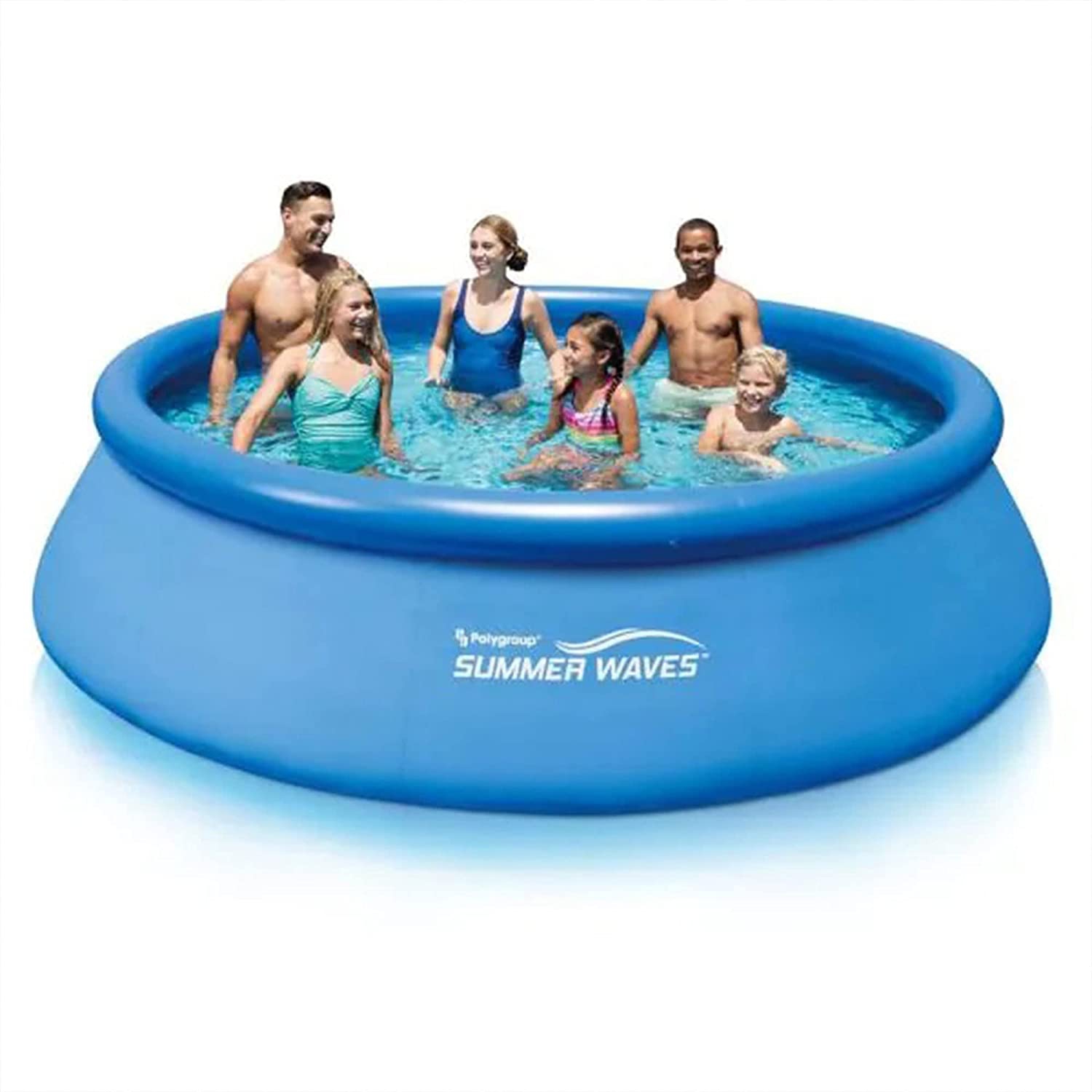 Summer Waves 12ft x 30in Round Quick Set Inflatable Pool with RX330 filter pump - Blue