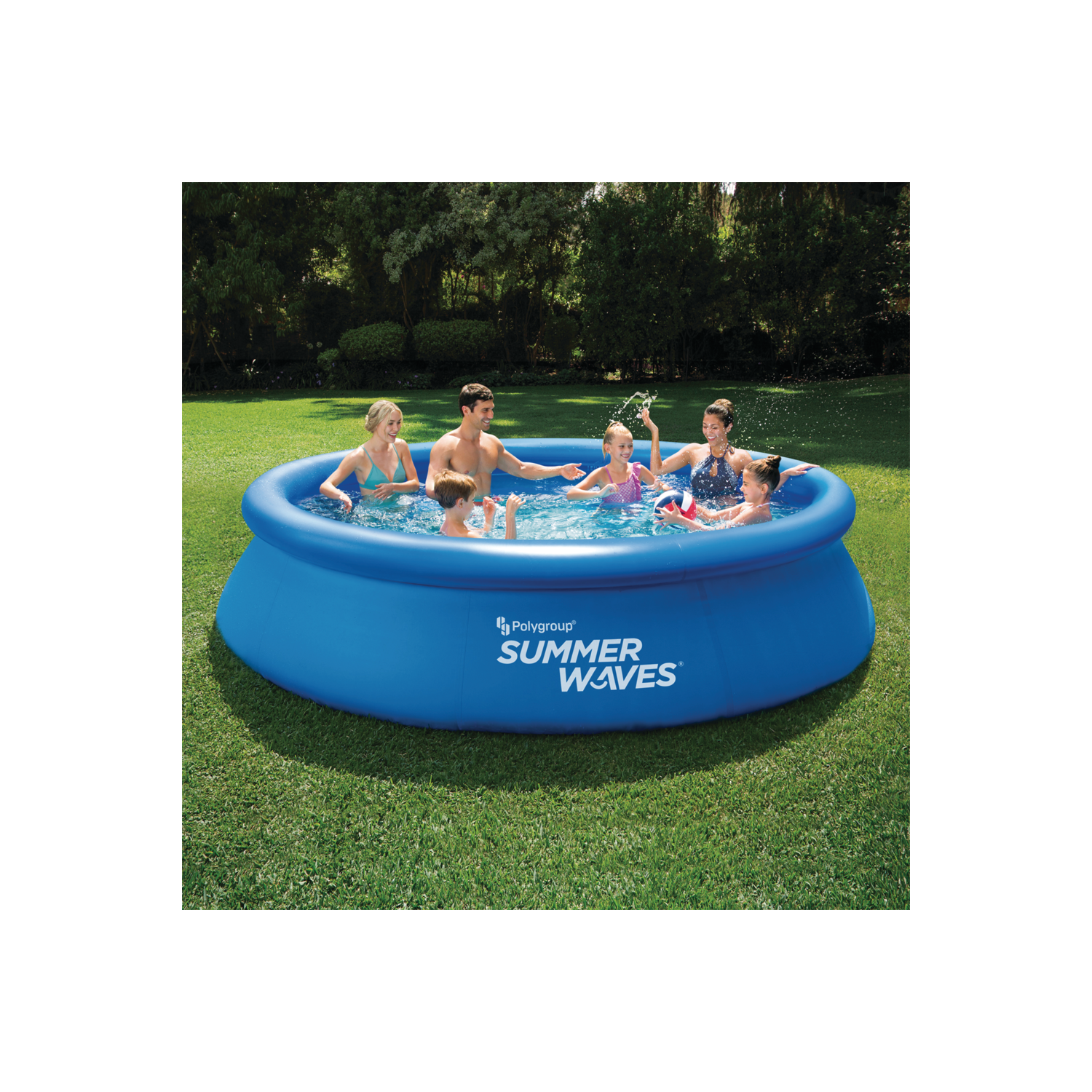 Summer Waves 12ft x 30in Round Quick Set Inflatable Pool with RX330 filter pump - Blue