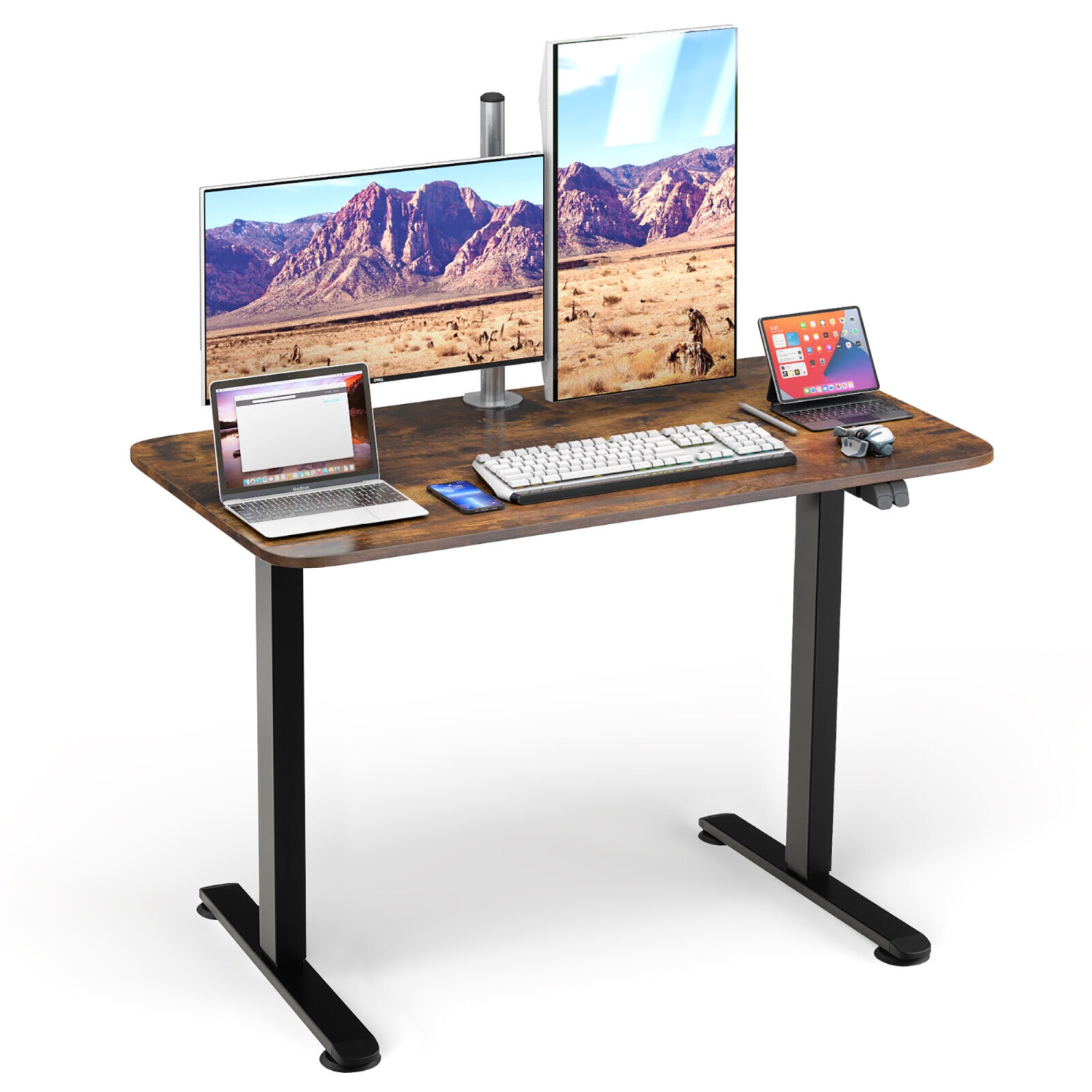 Gymax Electric Standing Desk Adjustable Stand up Computer Desk Anti-collision