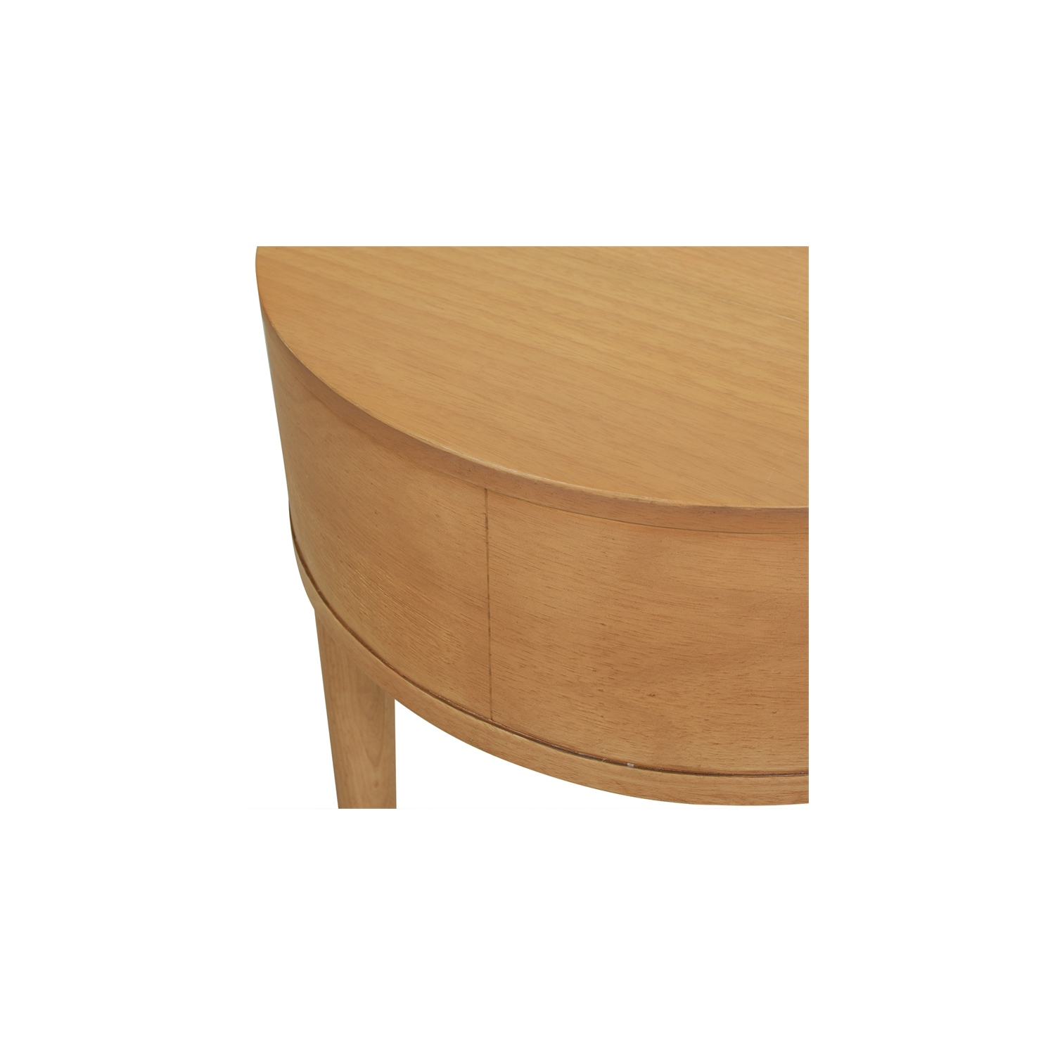 Cabana 18" Round Cane Rattan Storage Side Table Natural Brown Oak Wood