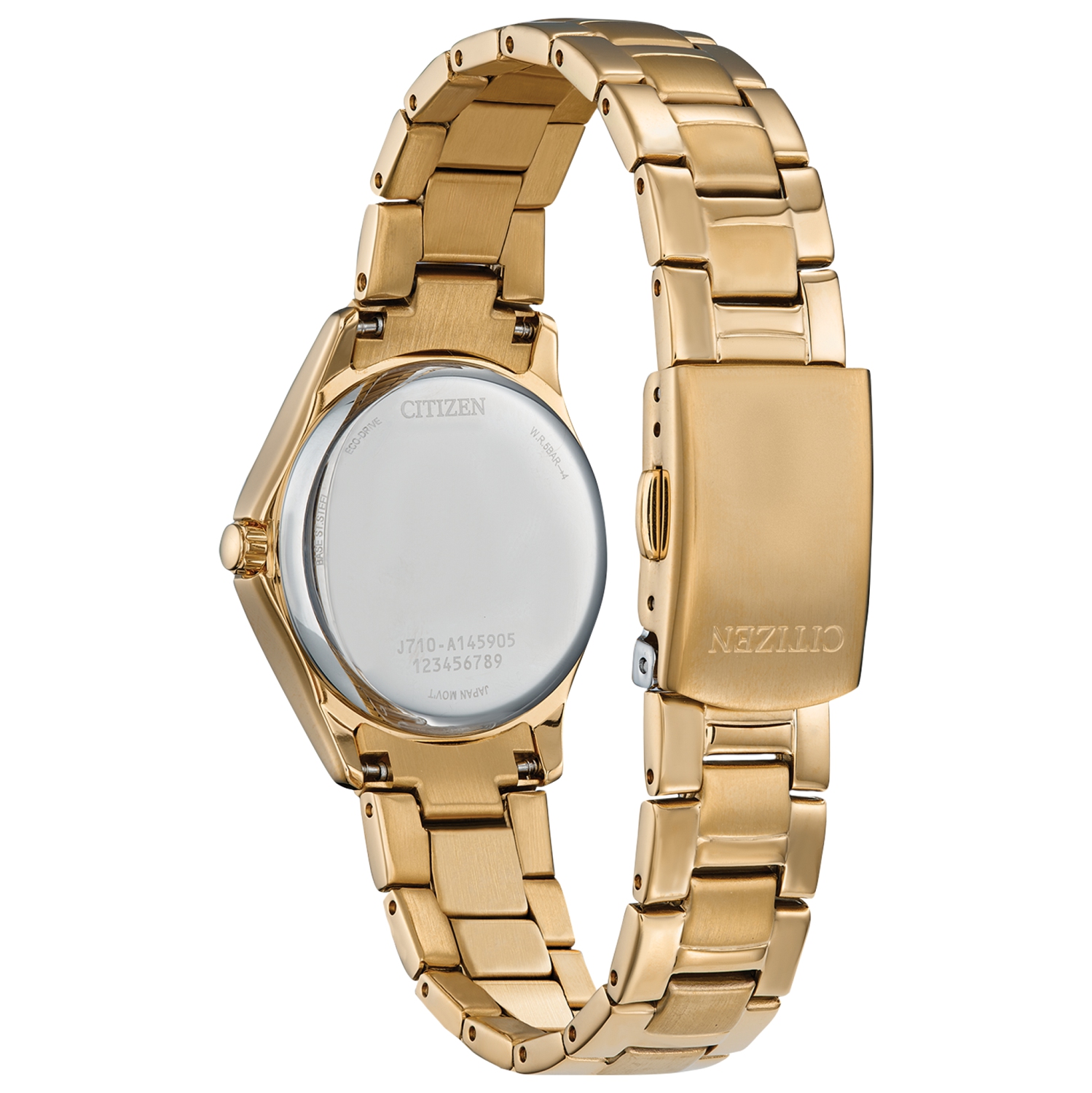 Citizen Ladies Crystal Eco-Drive Watch 30mm Gold-Tone Stainless Steel Case and Bracelet with Champagne Dial