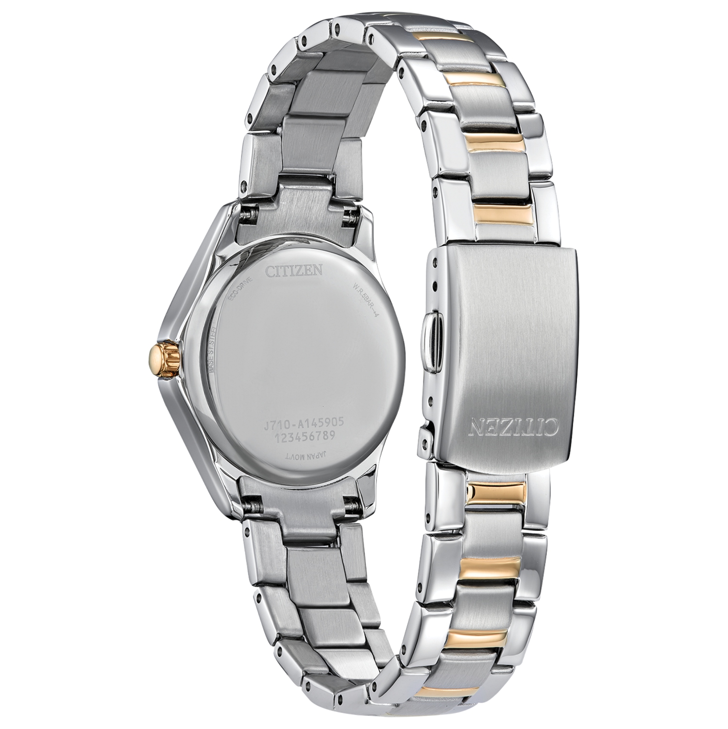 Citizen Ladies Crystal Eco-Drive Watch 30mm Two-Tone Stainless Steel Case and Bracelet with Silver-Tone Dial