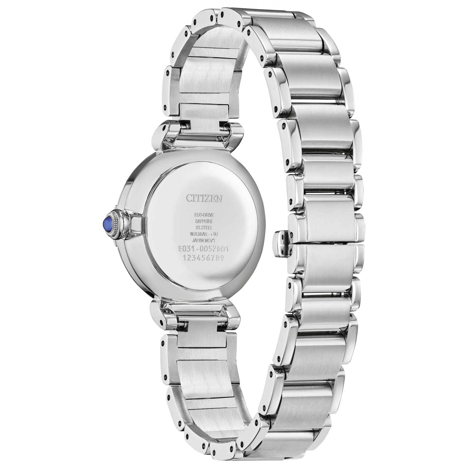 Montre pour femmes L Mae Eco-Drive de Citizen 29,5&nbsp;mm avec boîtier et bracelet en acier inoxydable argenté et cadran bleu pâle