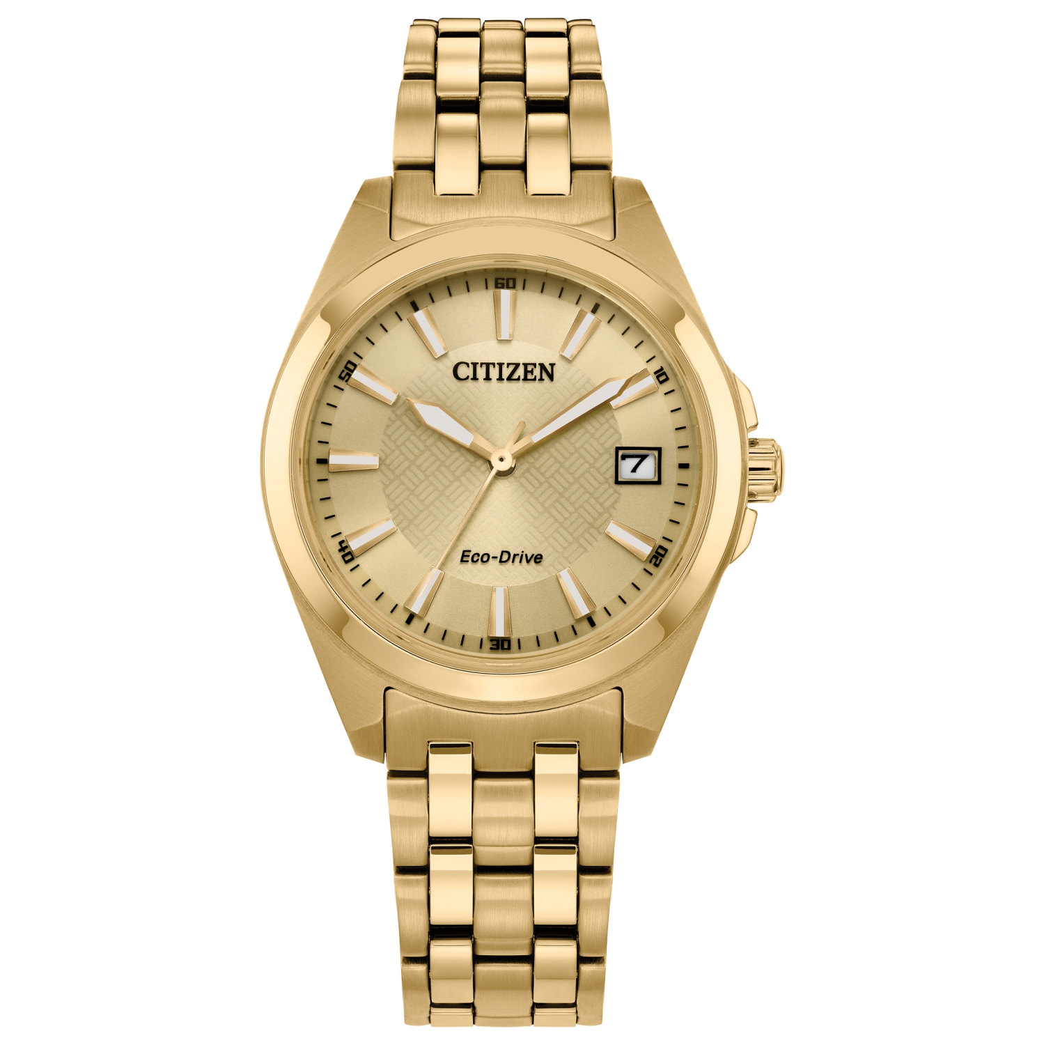 Montre pour femmes Peyton Eco-Drive 33&nbsp;mm de Citizen avec boîtier et bracelet en acier inoxydable doré et cadran champagne
