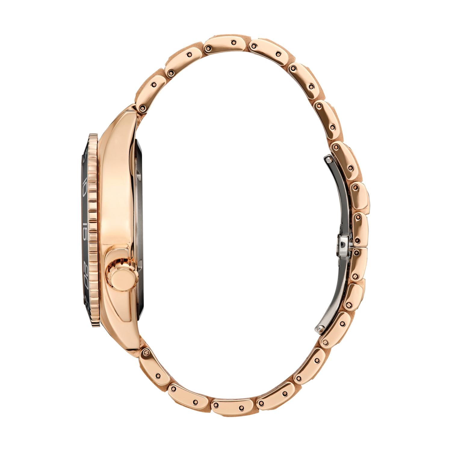 Citizen Mens Carson Eco-Drive Watch 42mm Rose Gold-Tone Stainless Steel Case and Bracelet with Black Dial