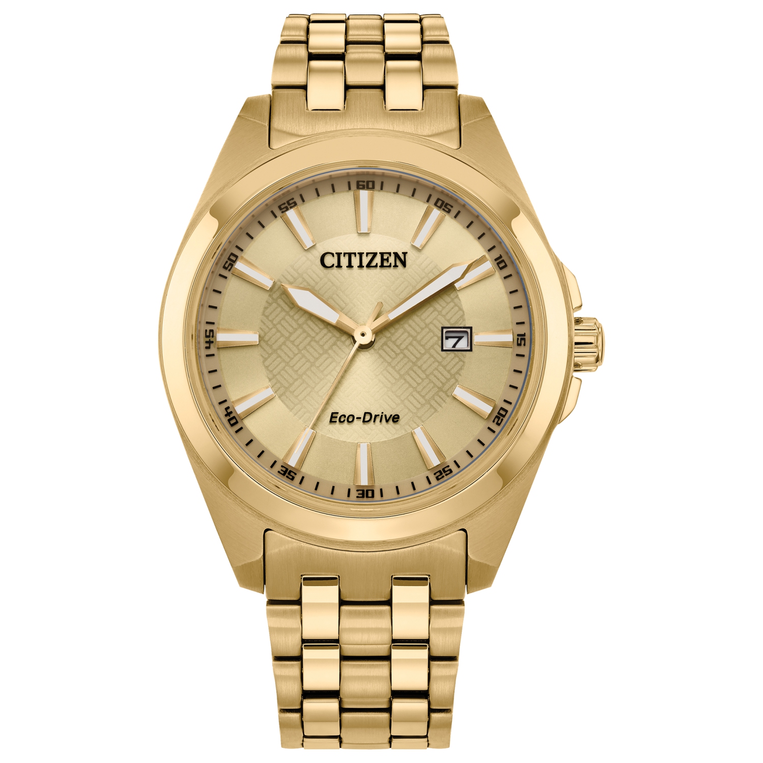Citizen Mens Peyten Eco-Drive Watch 41mm Gold-Tone Stainless Steel Case and Bracelet with Champagne Dial