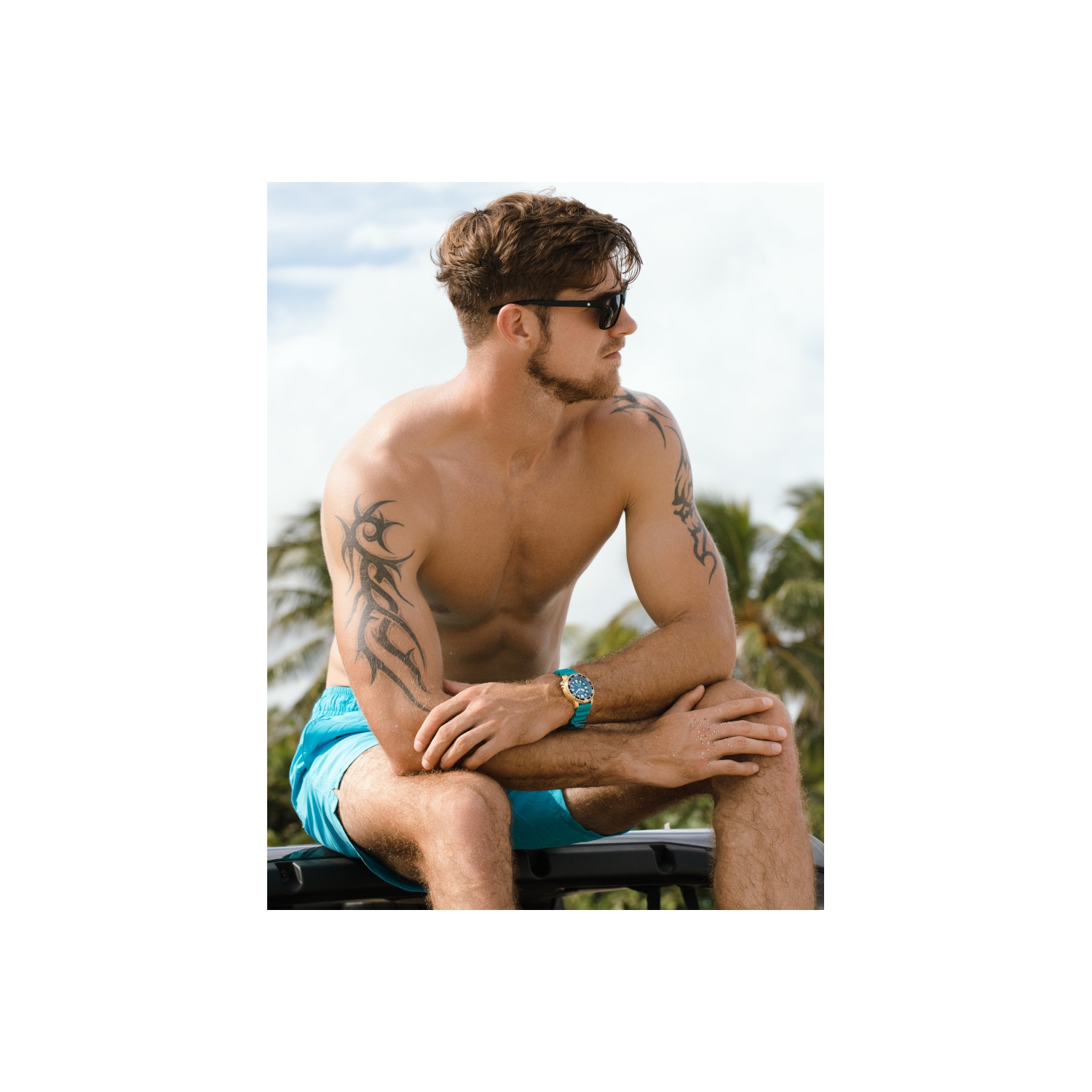 Montre unisexe 44 mm en acier inoxydable doré avec bracelet en polyuréthane bleu et cadran bleu Promaster Dive de Citizen