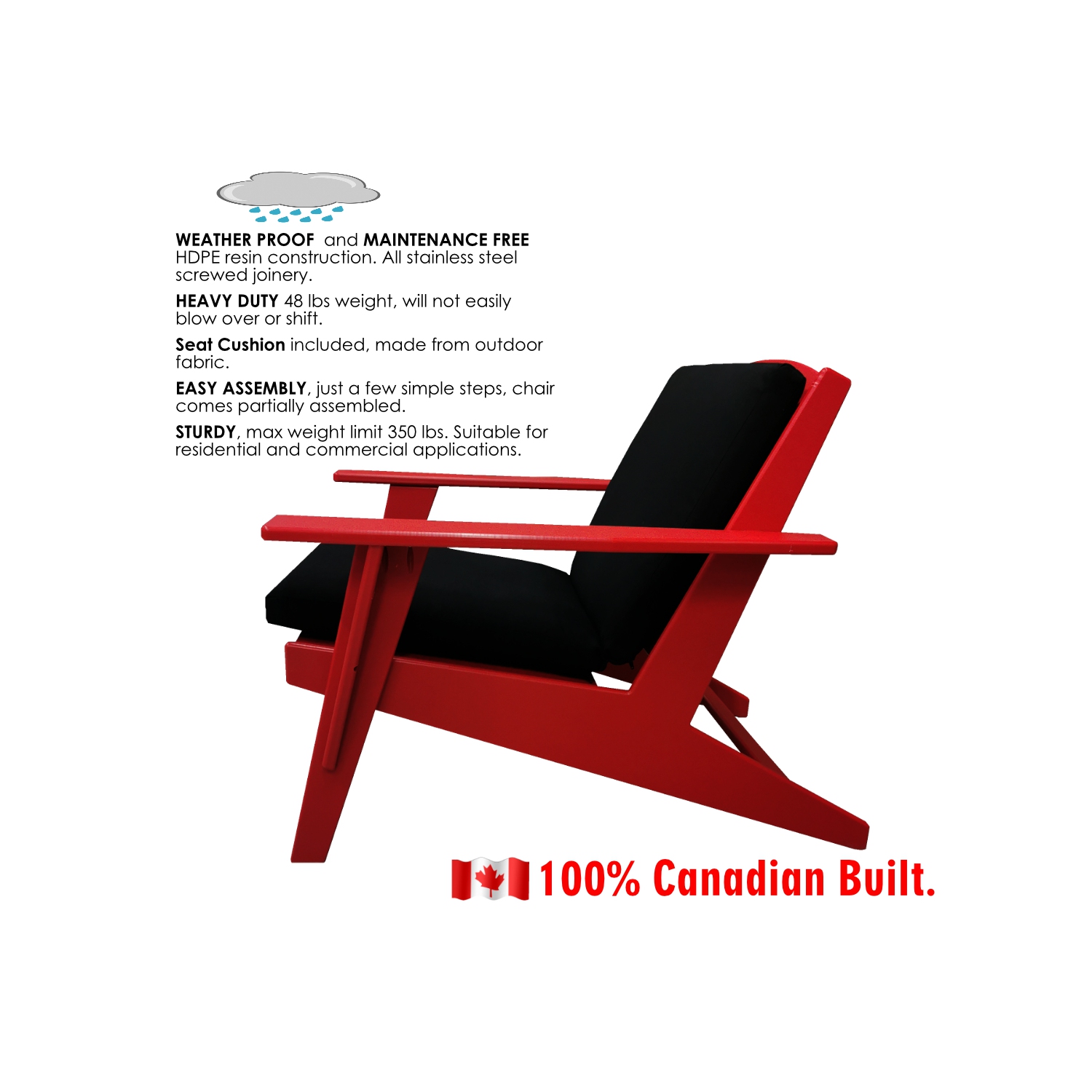 Modern Lounge Chair Indoor/Outdoor , Adirondack Chair