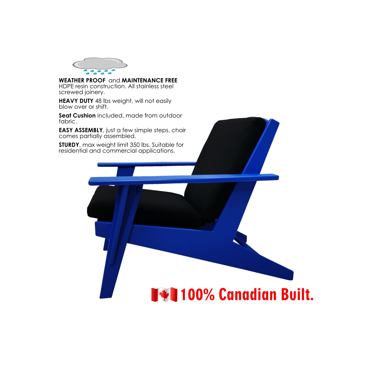 Modern Lounge Chair Indoor/Outdoor , Adirondack Chair