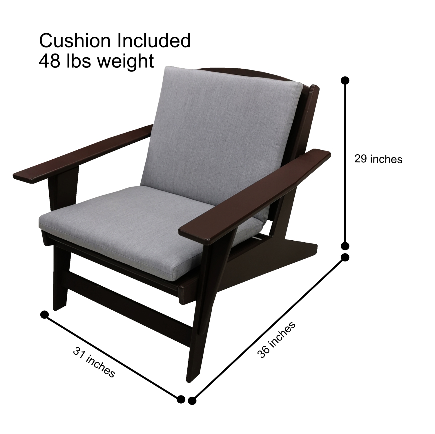 Chaise longue moderne intérieure/extérieure, chaise Adirondack