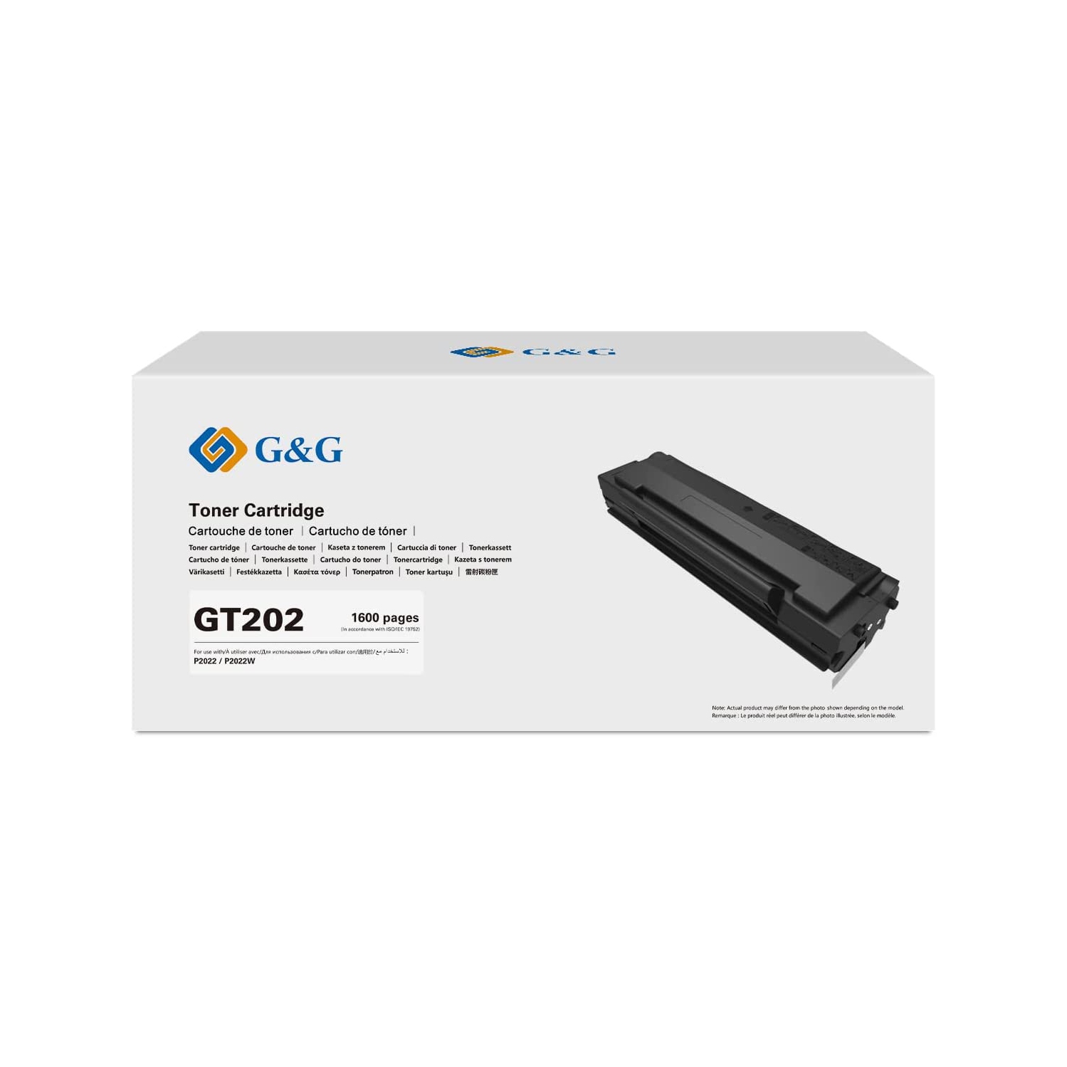 G&G Genuine Standard Black High-Yield Toner Cartridge, GT202 Works with G&G P2022W, Page Yield Up to 1,600 Pages