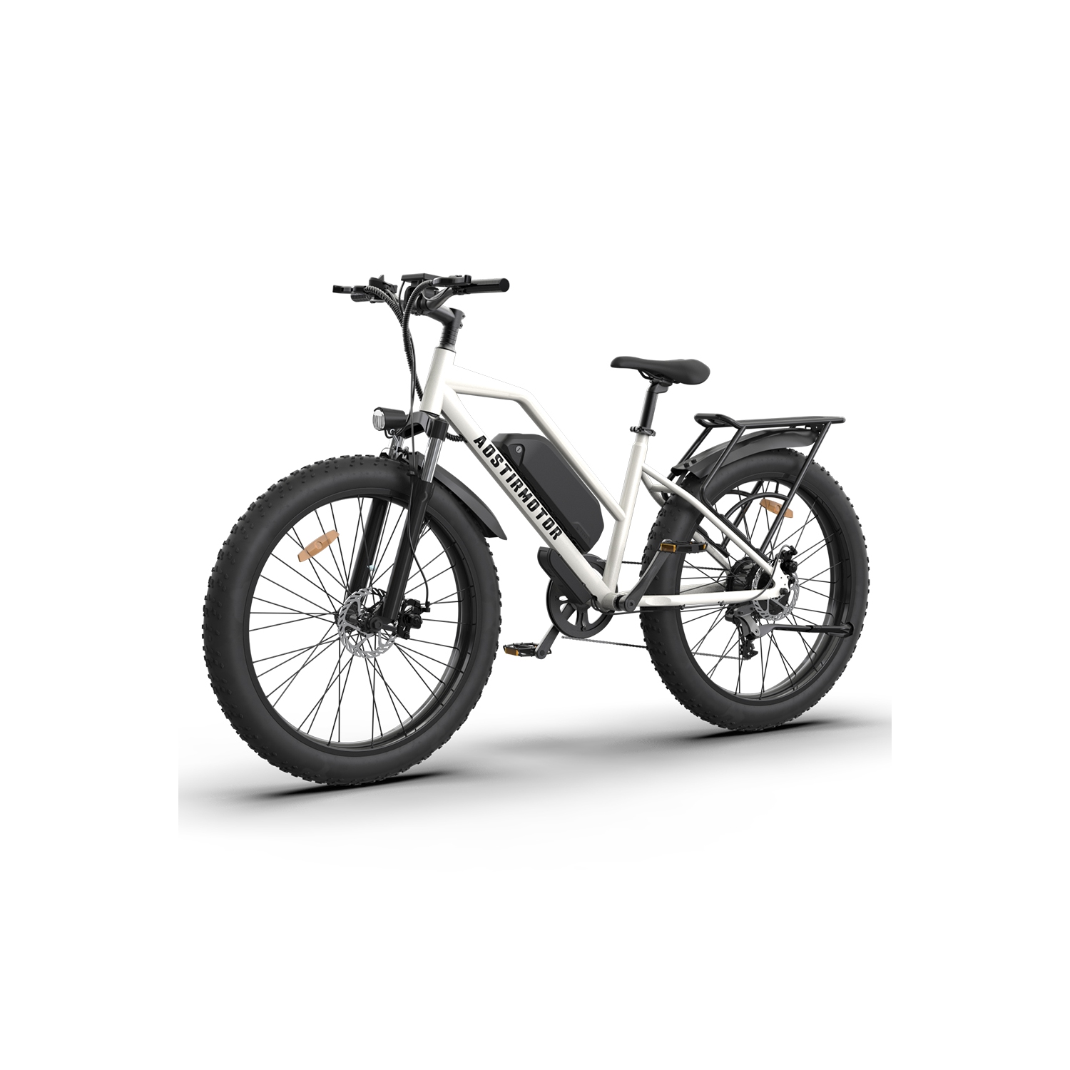 AOSTIRMOTOR Electric bike S07-G,750W Motor 26 Inch Fat Tire 35km Range Electric Mountain Ebike with Rack