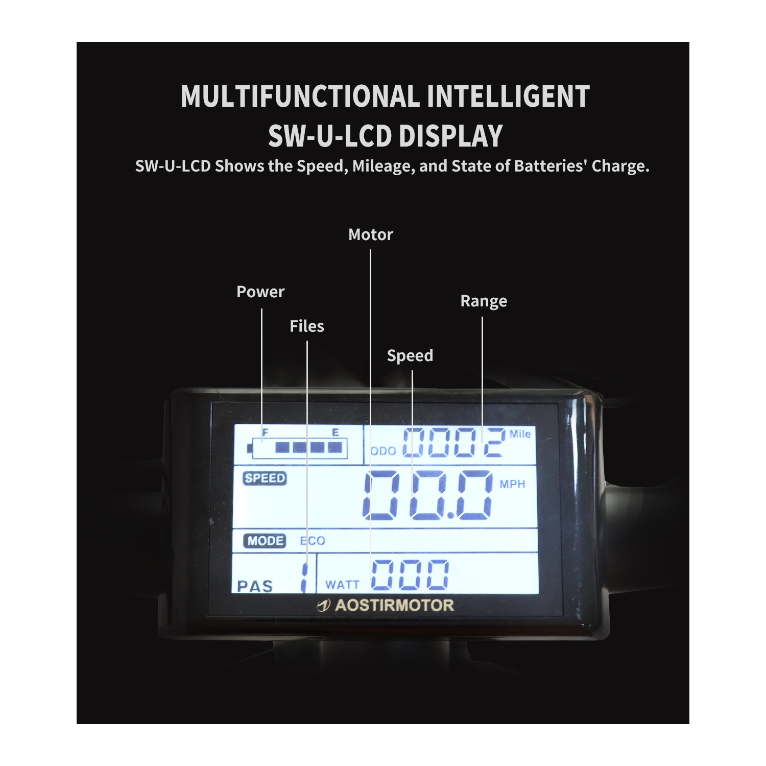 AOSTIRMOTOR Electric bike S07-G,750W Motor 26 Inch Fat Tire 35km Range Electric Mountain Ebike with Rack