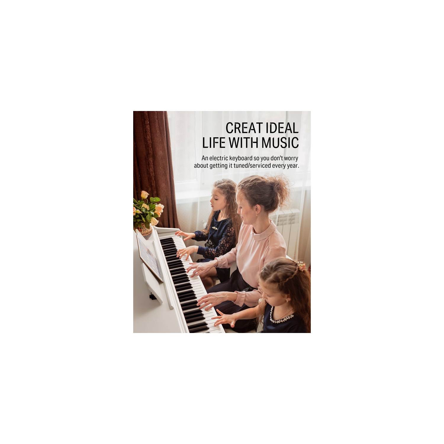 Donner DDP-100 88-Key Weighted Hammer Action Upright Digital Piano for Beginner with Black Two-Seater Piano Bench