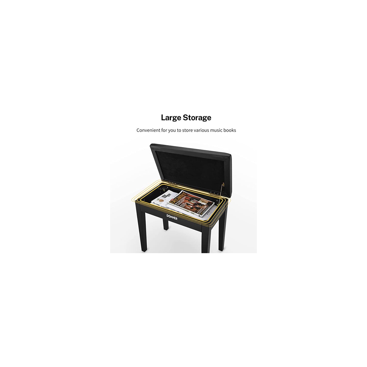 Donner DDP-100 88-Key Weighted Hammer Action Upright Digital Piano for Beginner with Black Two-Seater Piano Bench