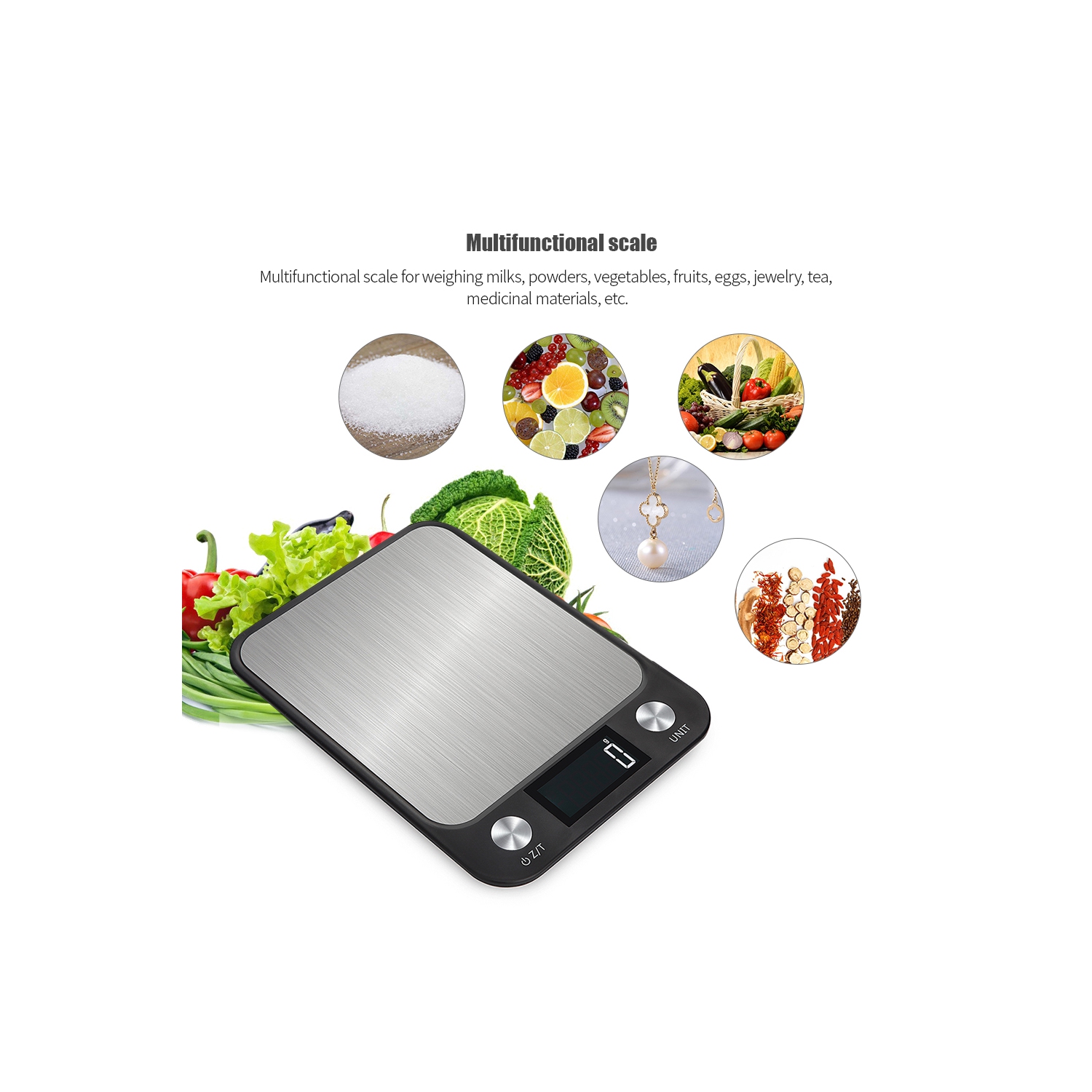 Kitchen Scale Electric Kitchen Scale Baking Scale High- Pocket Scale Food Scale with LCD Backlight Display