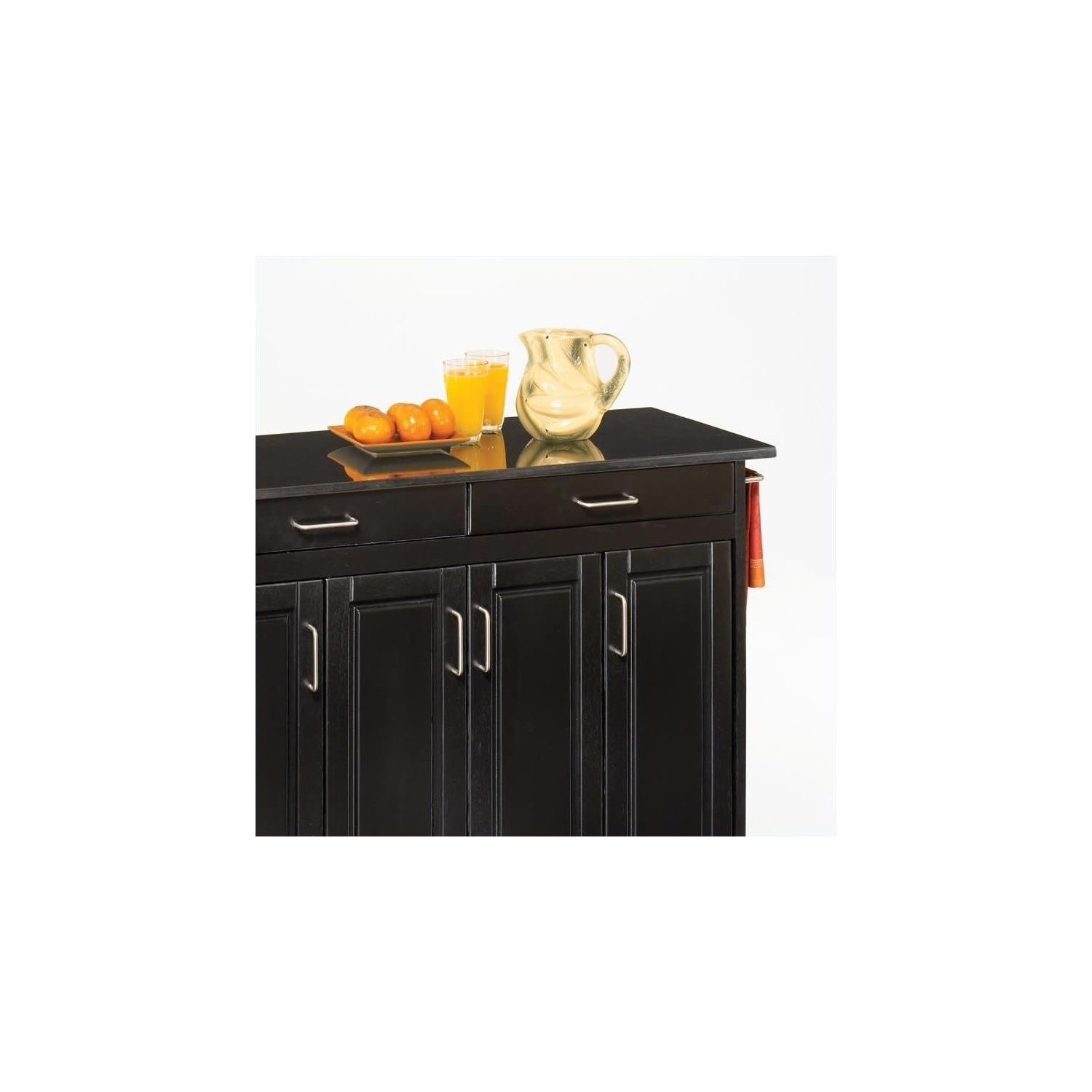 Hawthorne Collections 49" Granite Top Kitchen Cart in Black