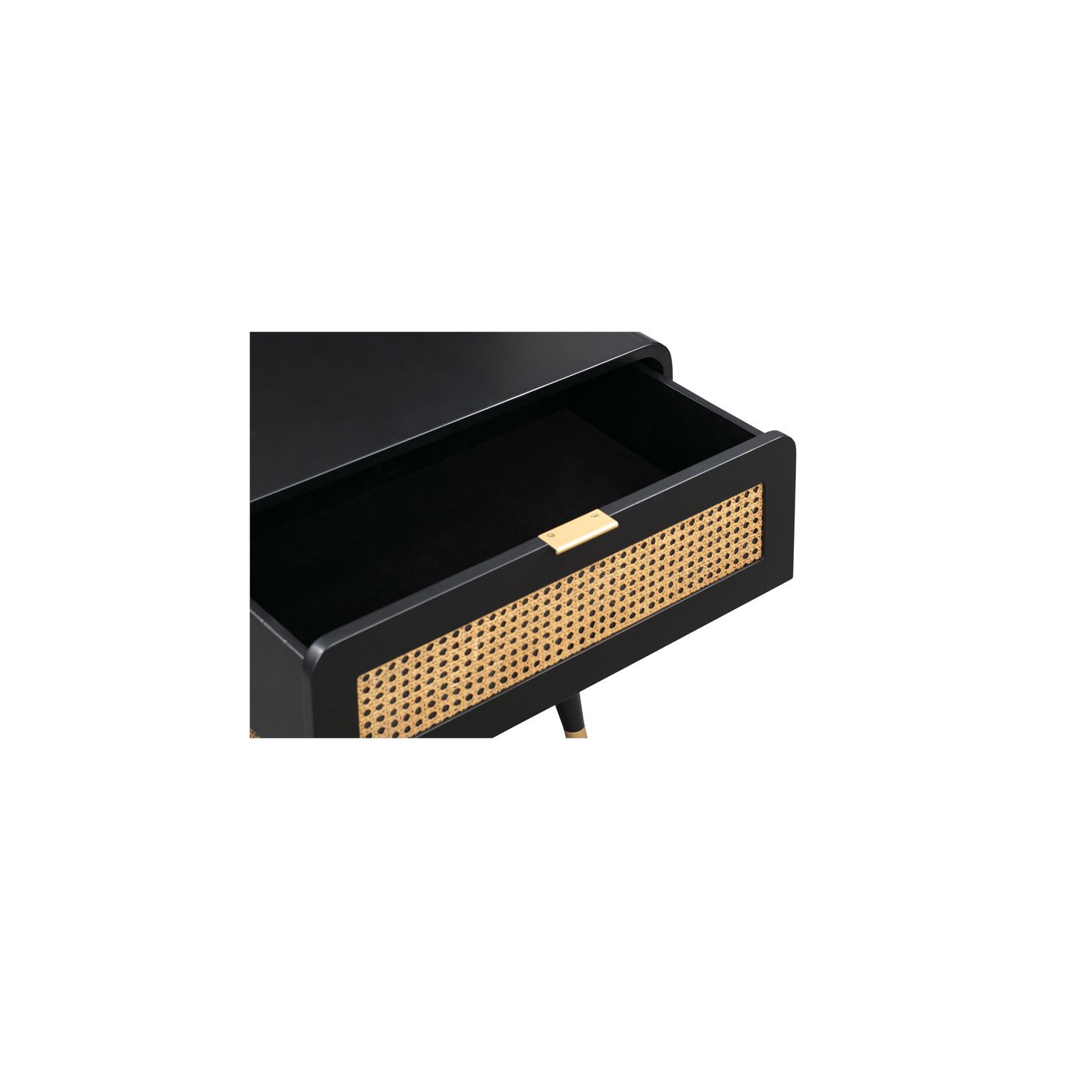 TOV Furniture Christine 24.4"H Mid-Century Wood Nightstand in Black