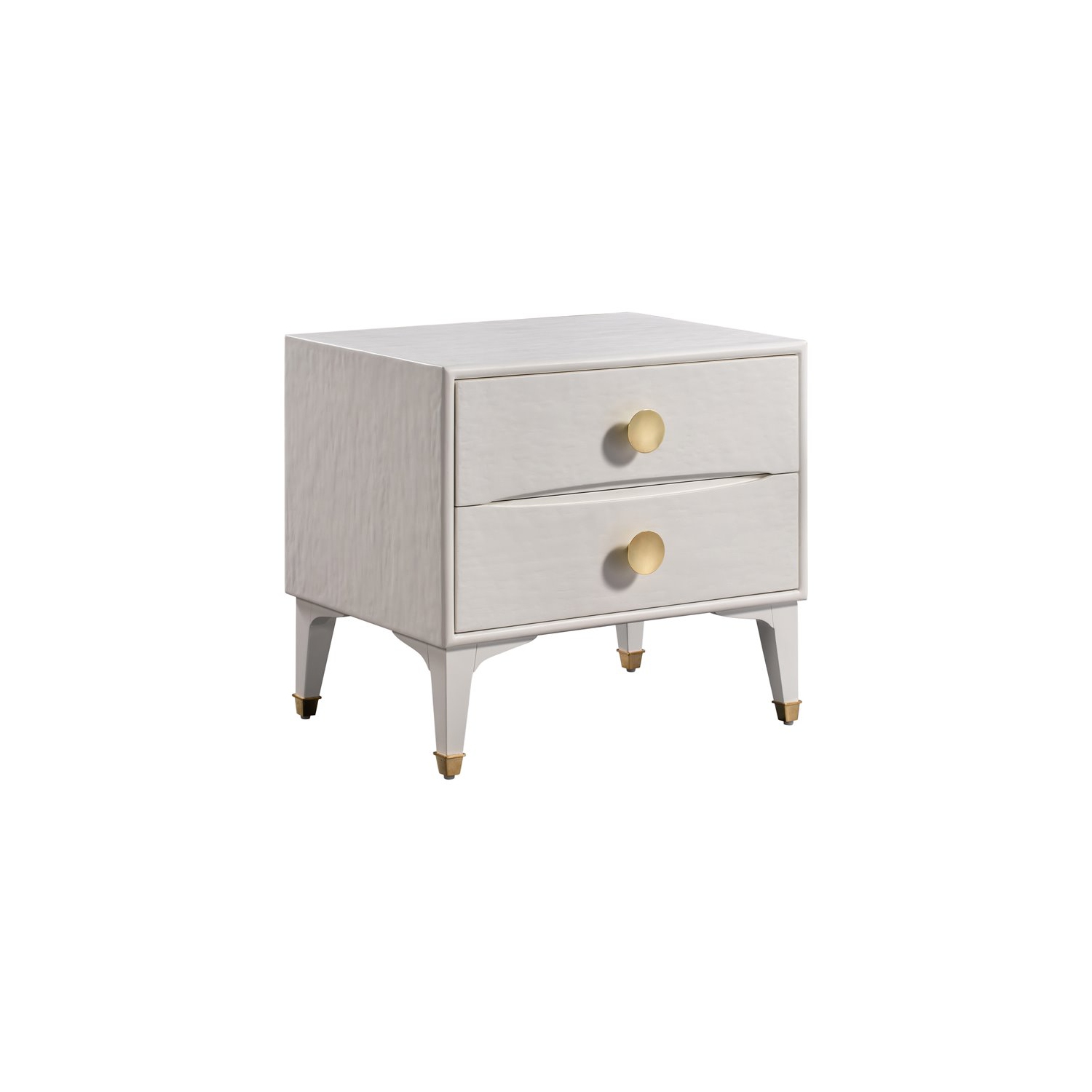 TOV Furniture Divine 23"H Transitional Wood Nightstand in White/Brass