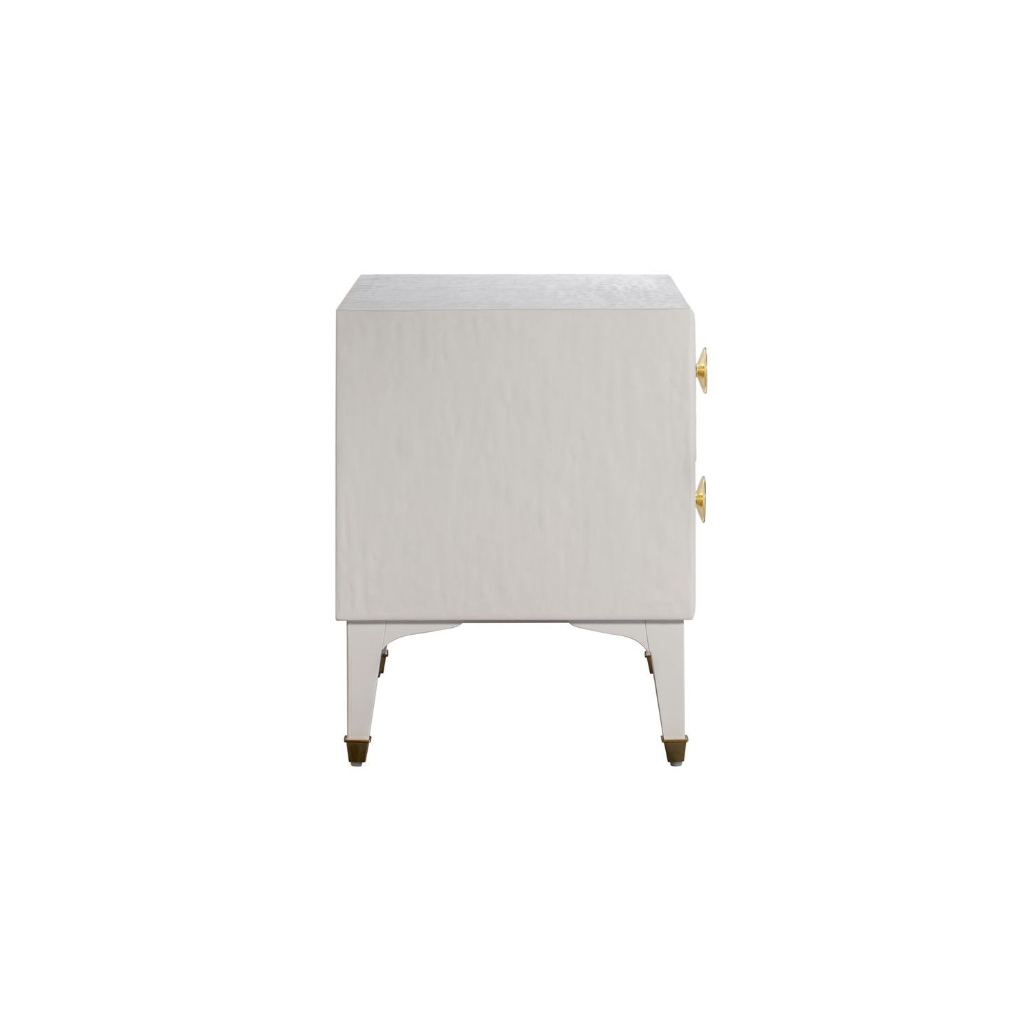 TOV Furniture Divine 23"H Transitional Wood Nightstand in White/Brass