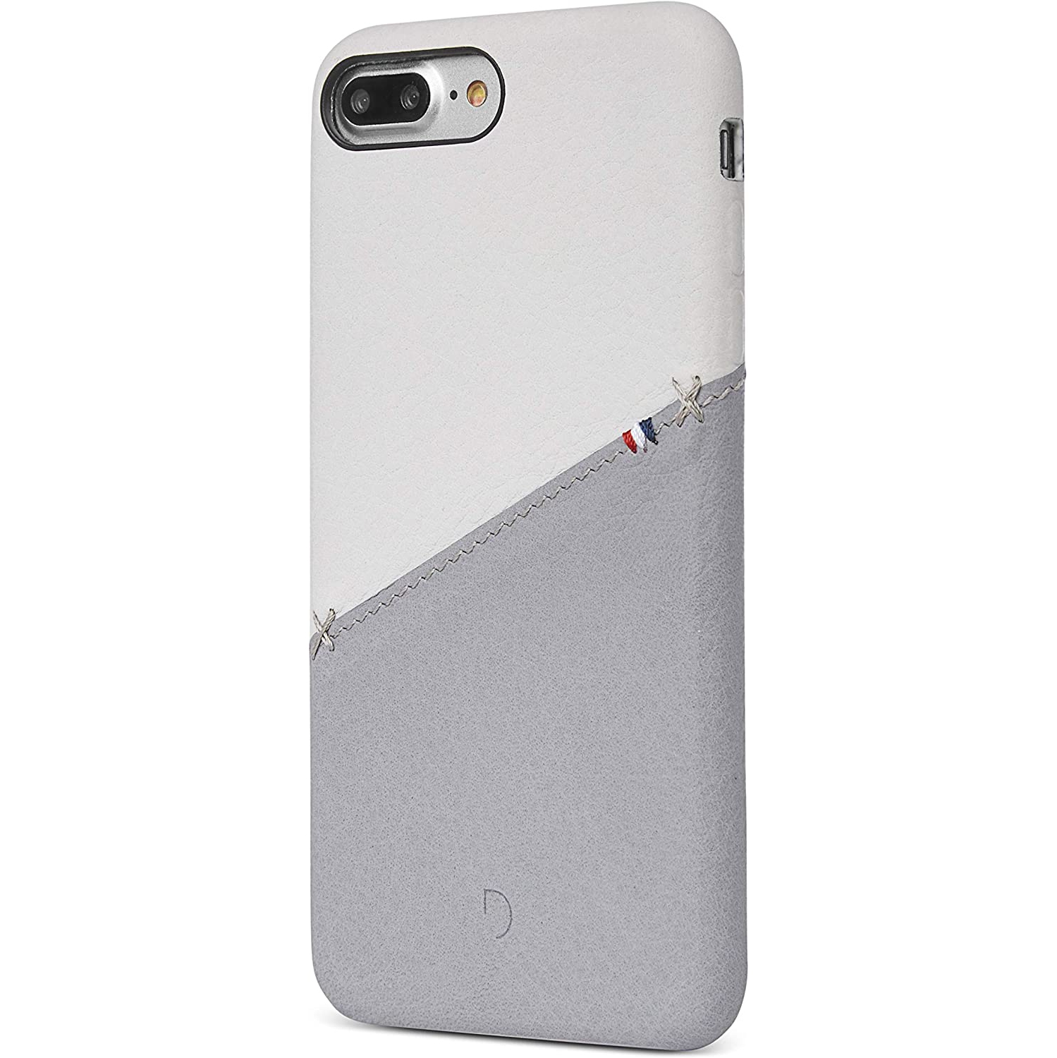 Mousqueton en cuir Decoded pour iPhone 8/7/6s/6 plus - Blanc - Gris