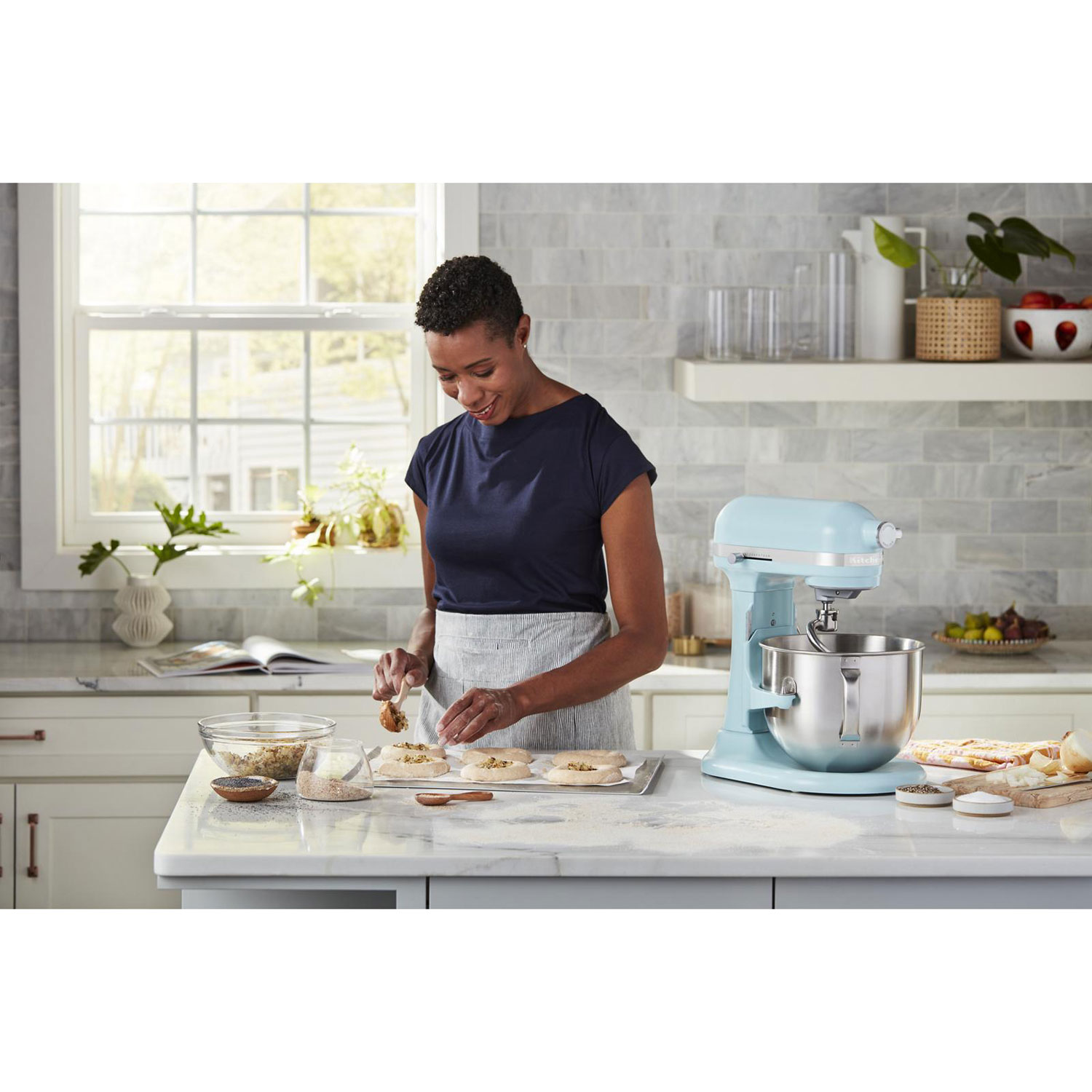 Batteur sur socle à bol relevable Professional de KitchenAid - 7 pte - 500 W - Bleu eau minérale