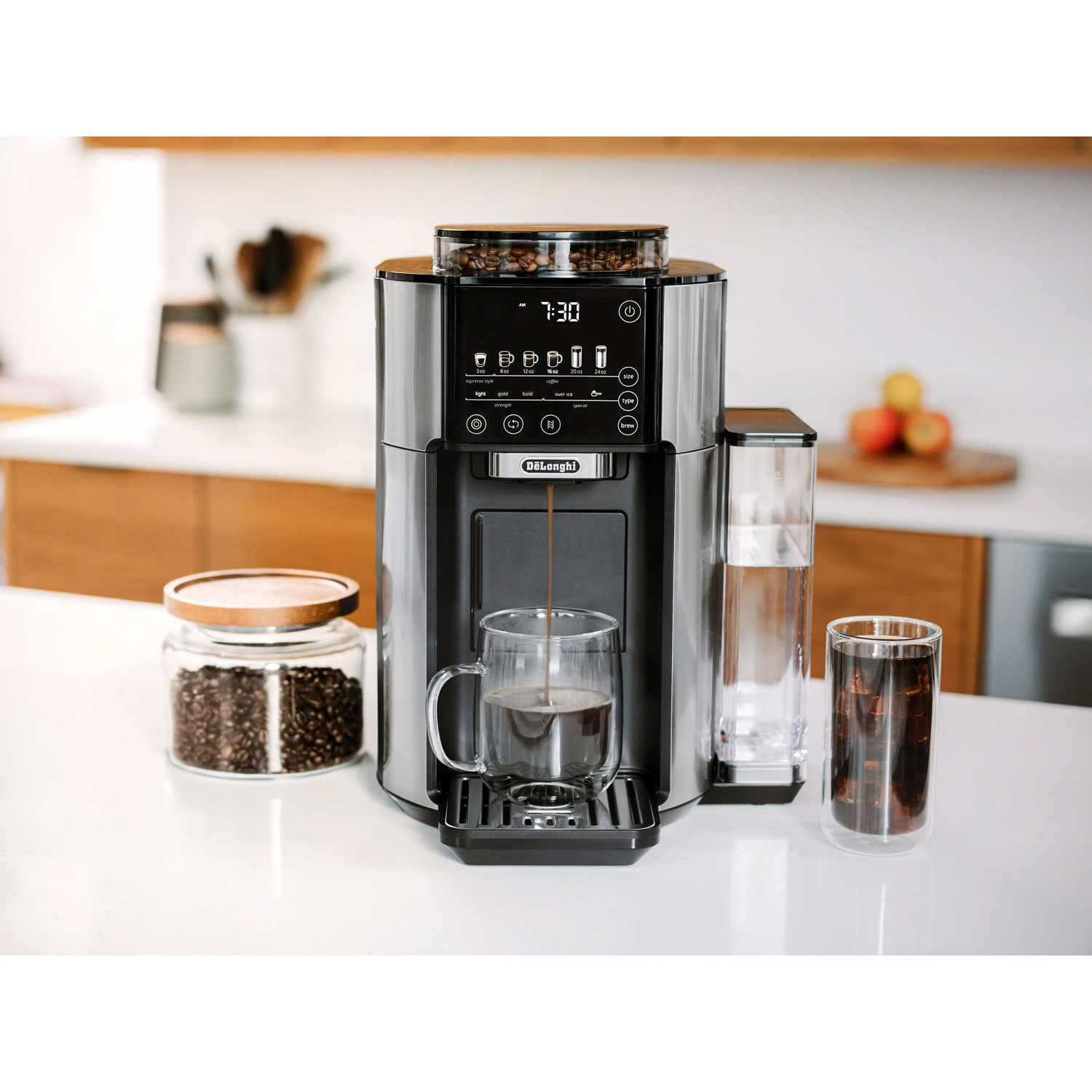 De Longhi TrueBrew Automatic Coffee Machine Black Stainless