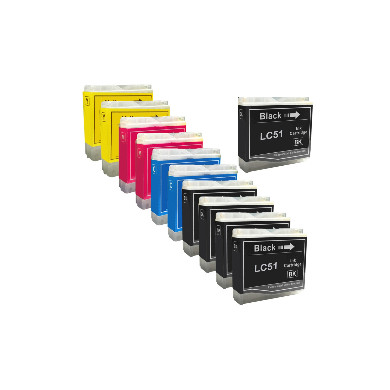 axGear Brother LC51 Compatible Ink Cartridge Combo 5 Black 2C/2M/2Y 11/Pack DCP-130C MFC-230C