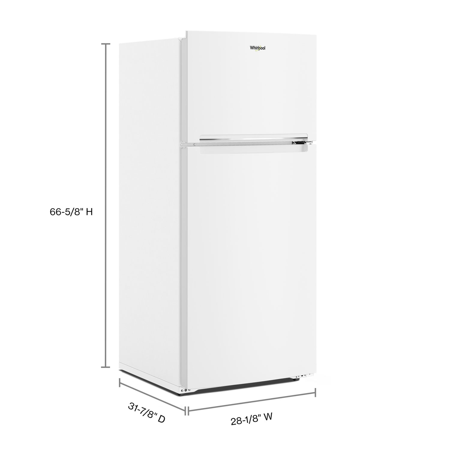 Réfrigérateur à congélateur supérieur 16,6 pi³ 29 po de Whirlpool - Blanc