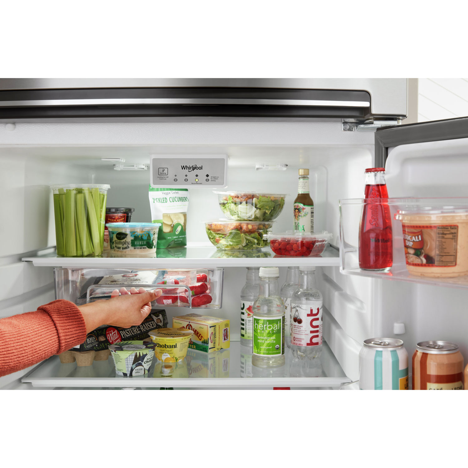 Réfrigérateur à congélateur supérieur 16,6 pi³ 29 po de Whirlpool - Blanc