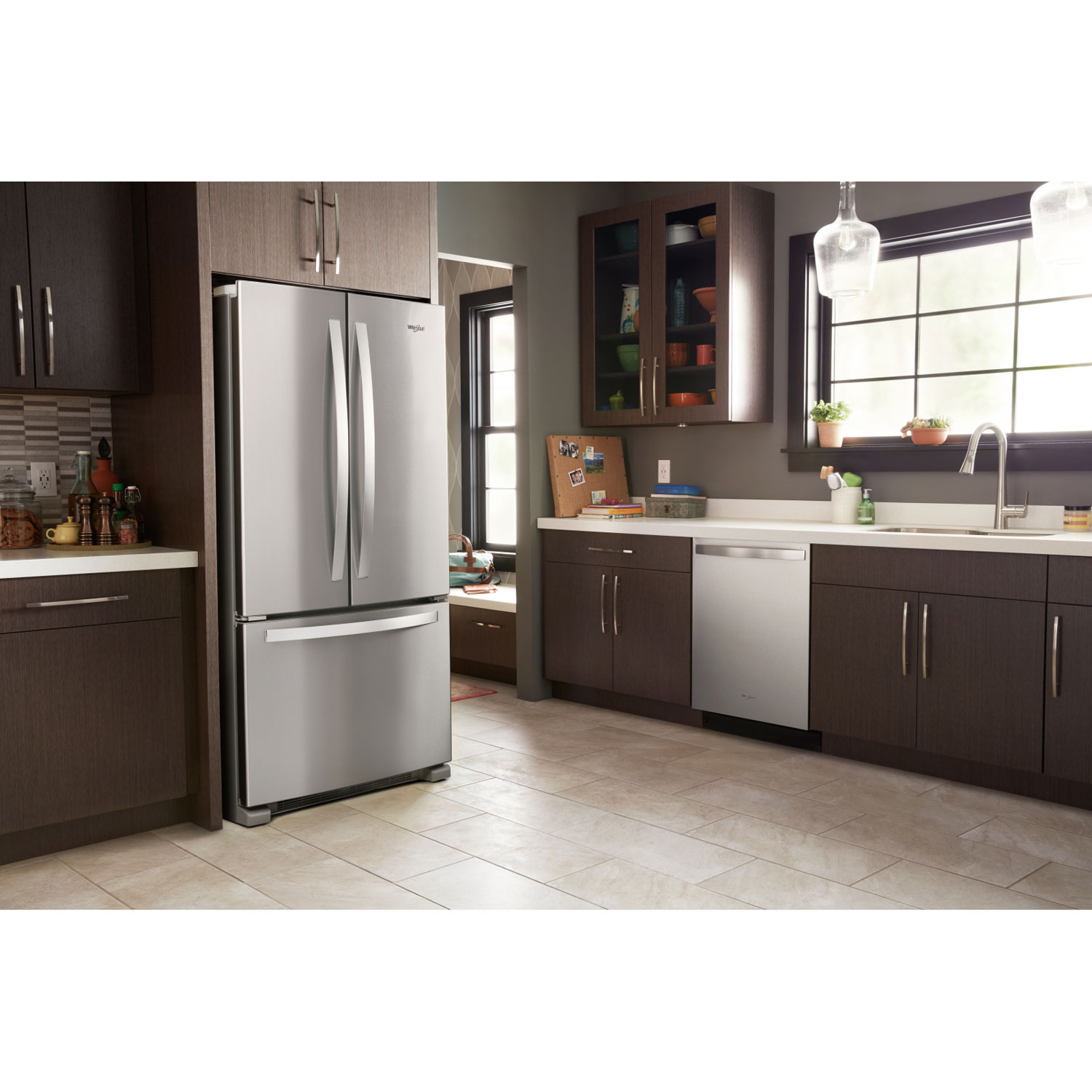 Whirlpool 33" 22.1 Cu. Ft. French Door Refrigerator with Water Dispenser - Stainless Steel